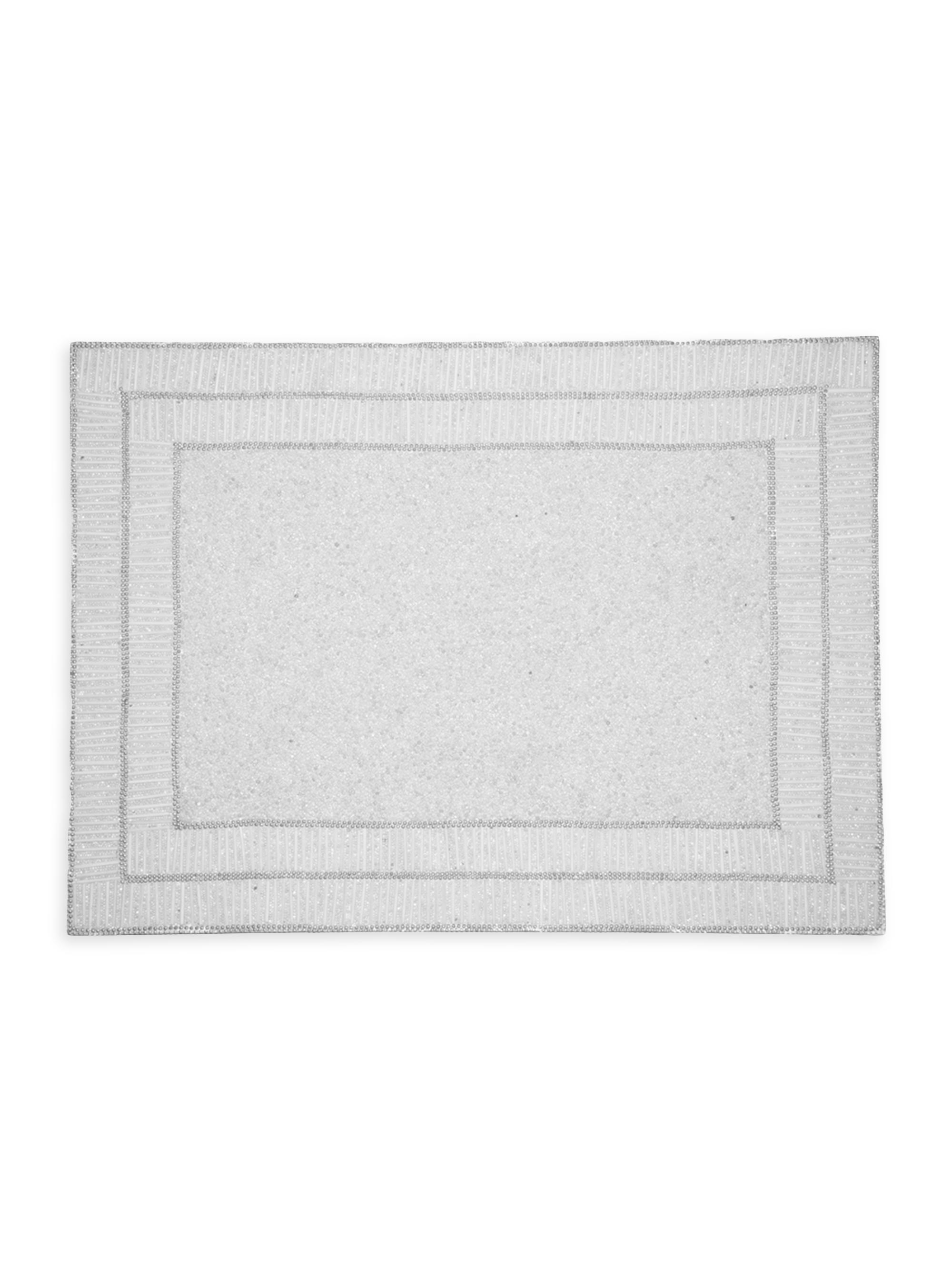 Nomi K Beaded Shine Rectangular Placemat - White