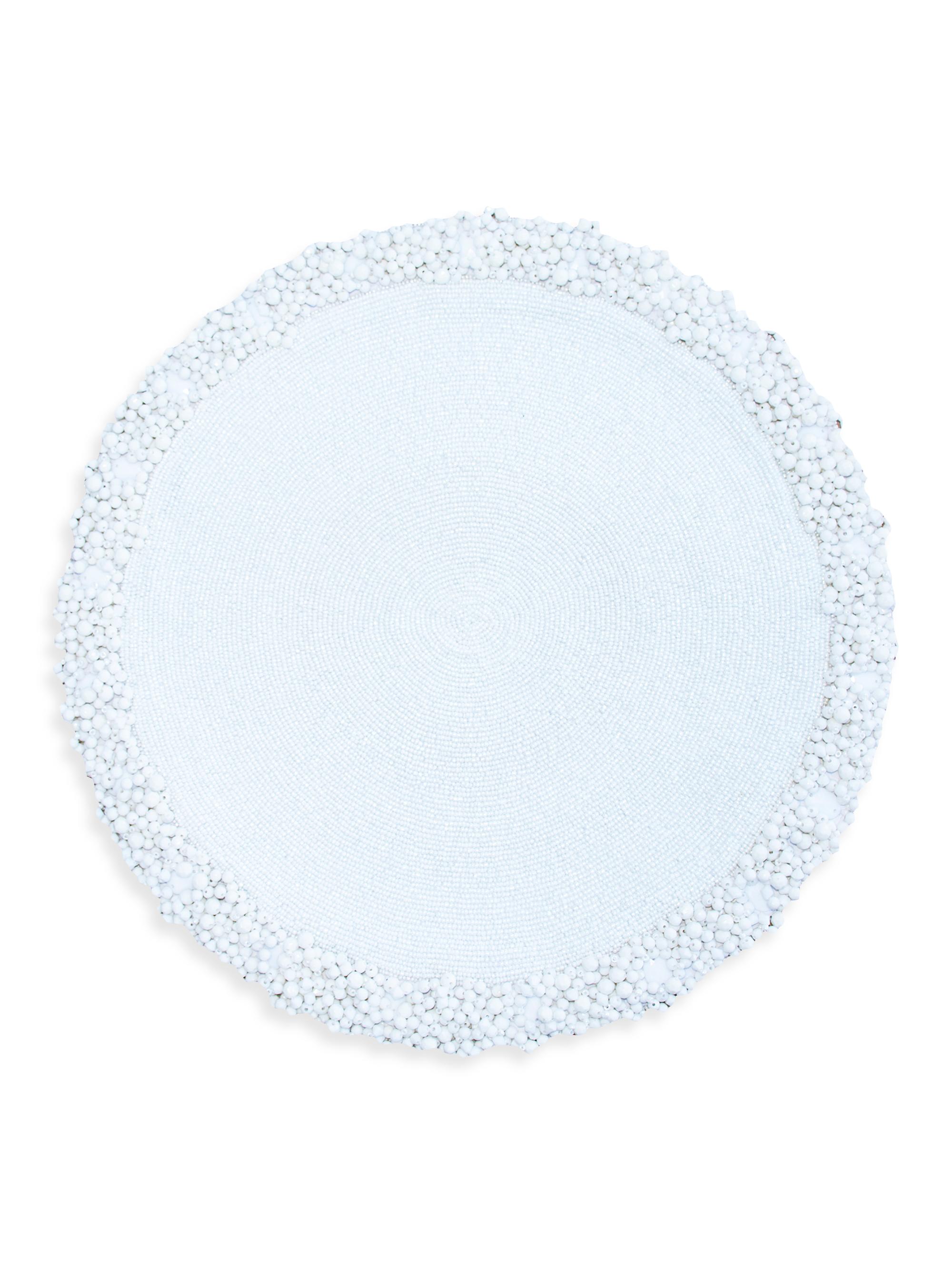 Nomi K Classic Hand-Beaded Placemat - White