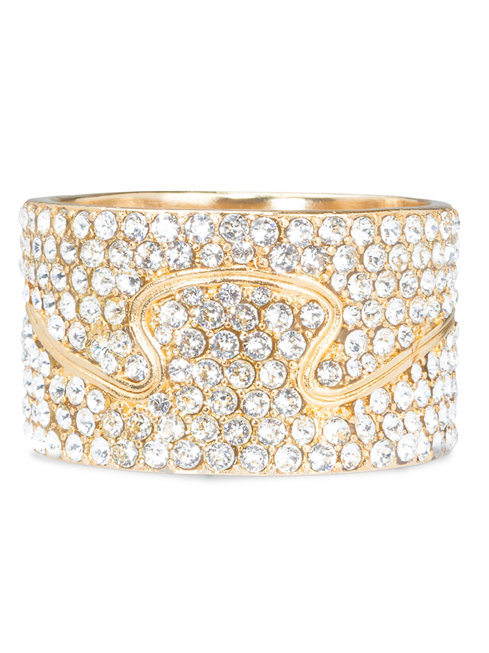 Nomi K 24K Goldplated Crystal Snake Napkin Ring Set | Saks Fifth Avenue