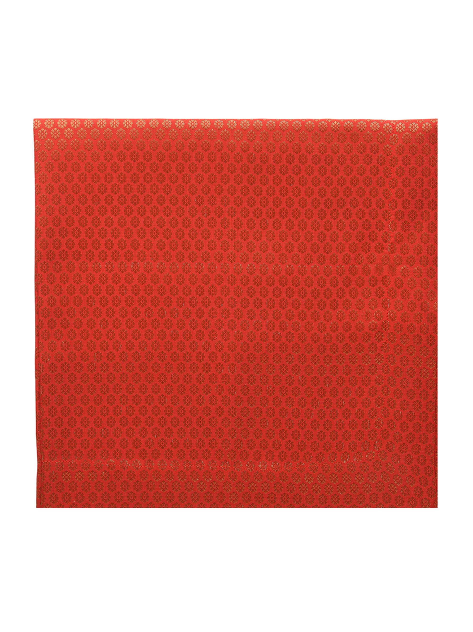 Nomi K Metallic Poppies Linen Napkin Set of 4 - Red