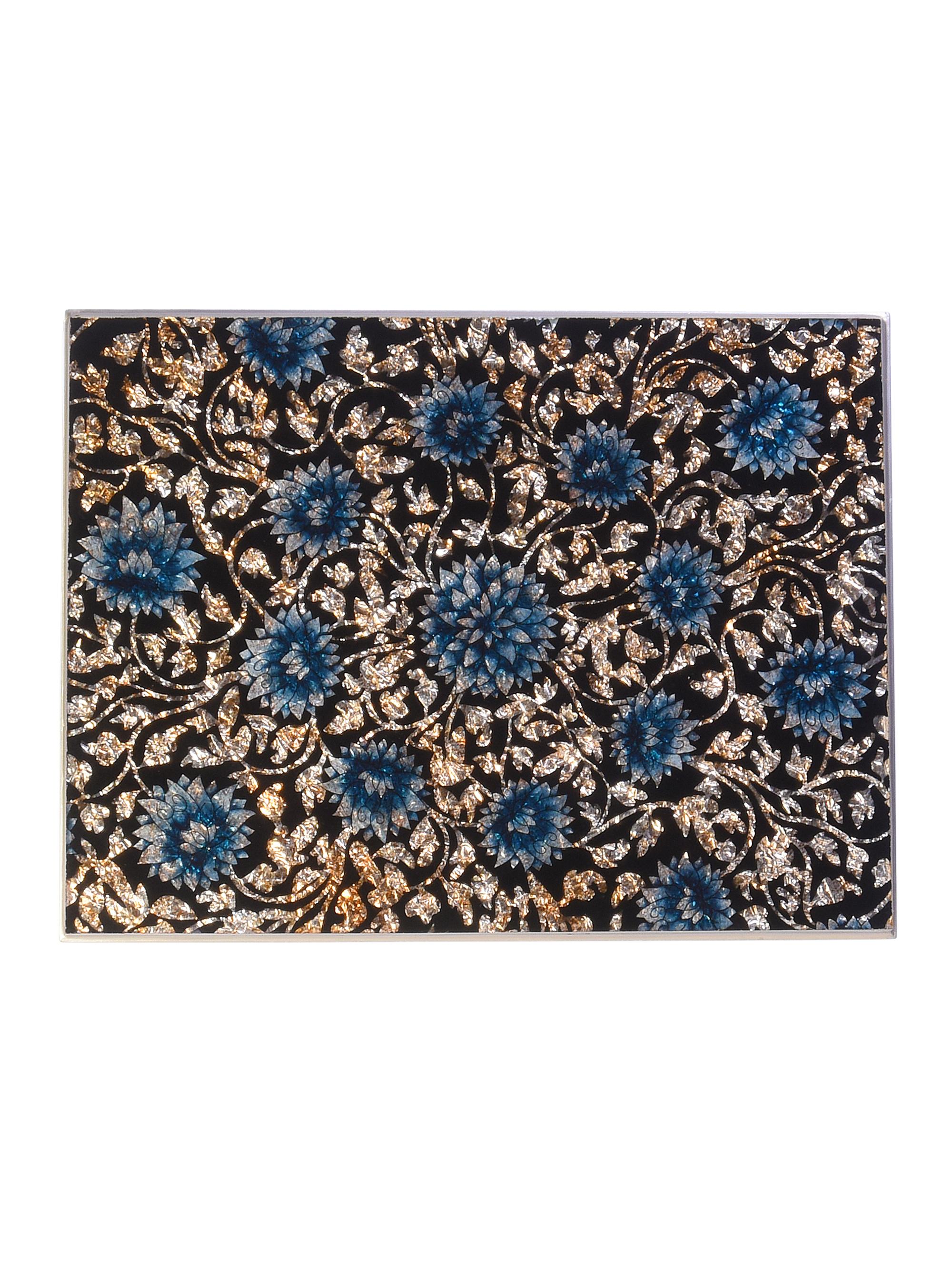 Nomi K Lucy Light Silver Glass Placemat - Blue