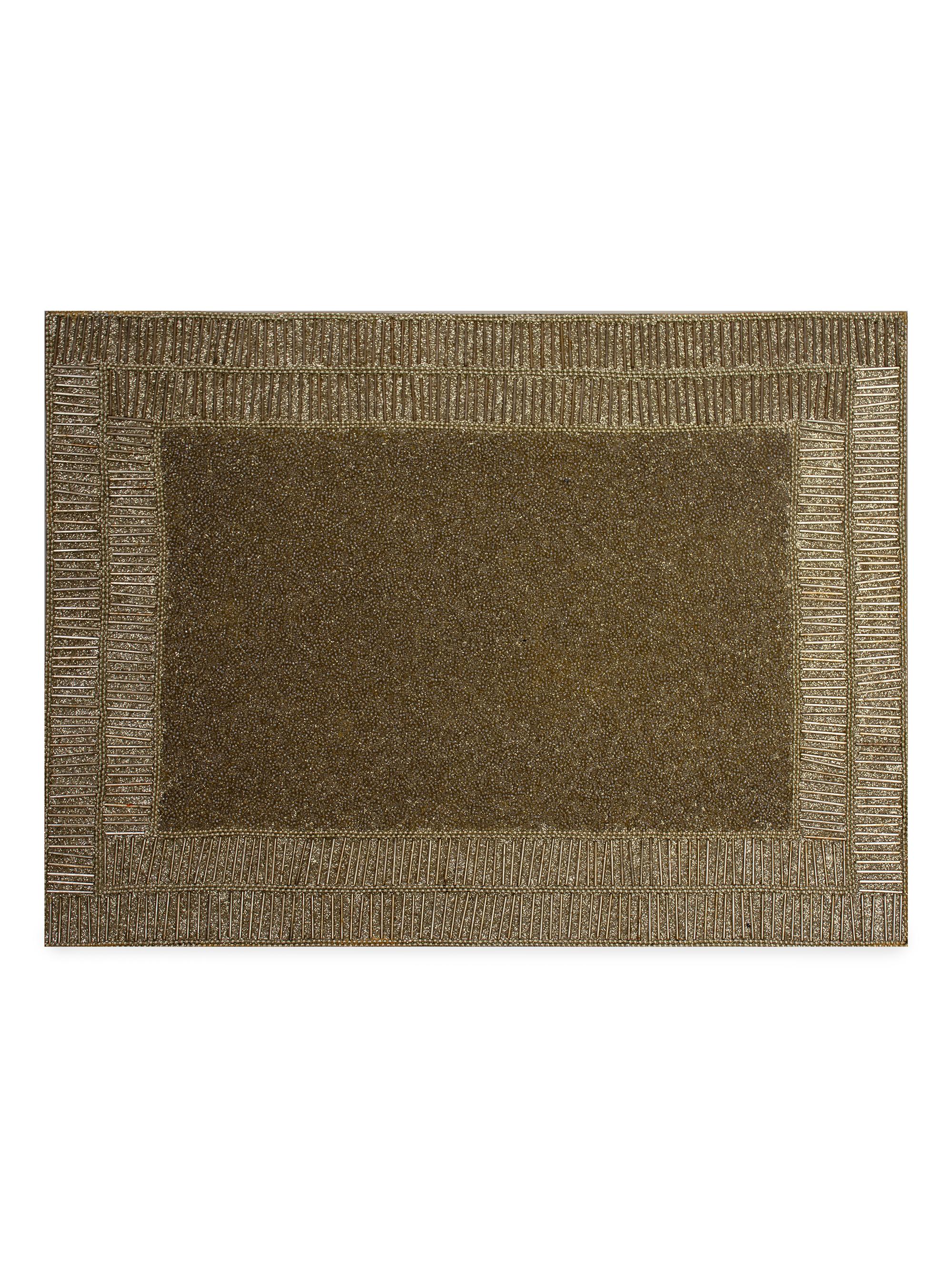 Nomi K Shine Rectangular Beaded Placemat - Gold