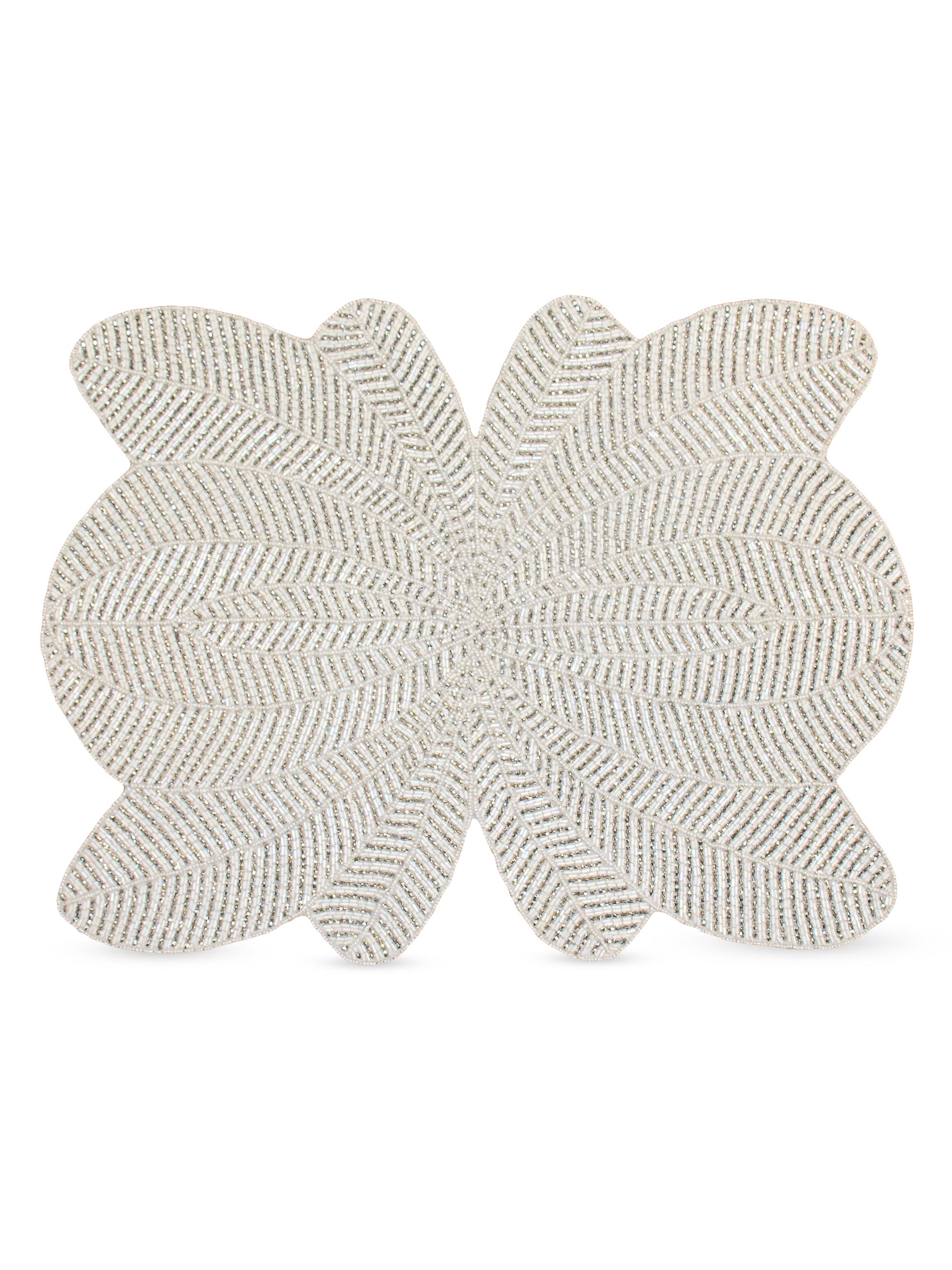 Nomi K Abstract Hand-Beaded Placemat - White