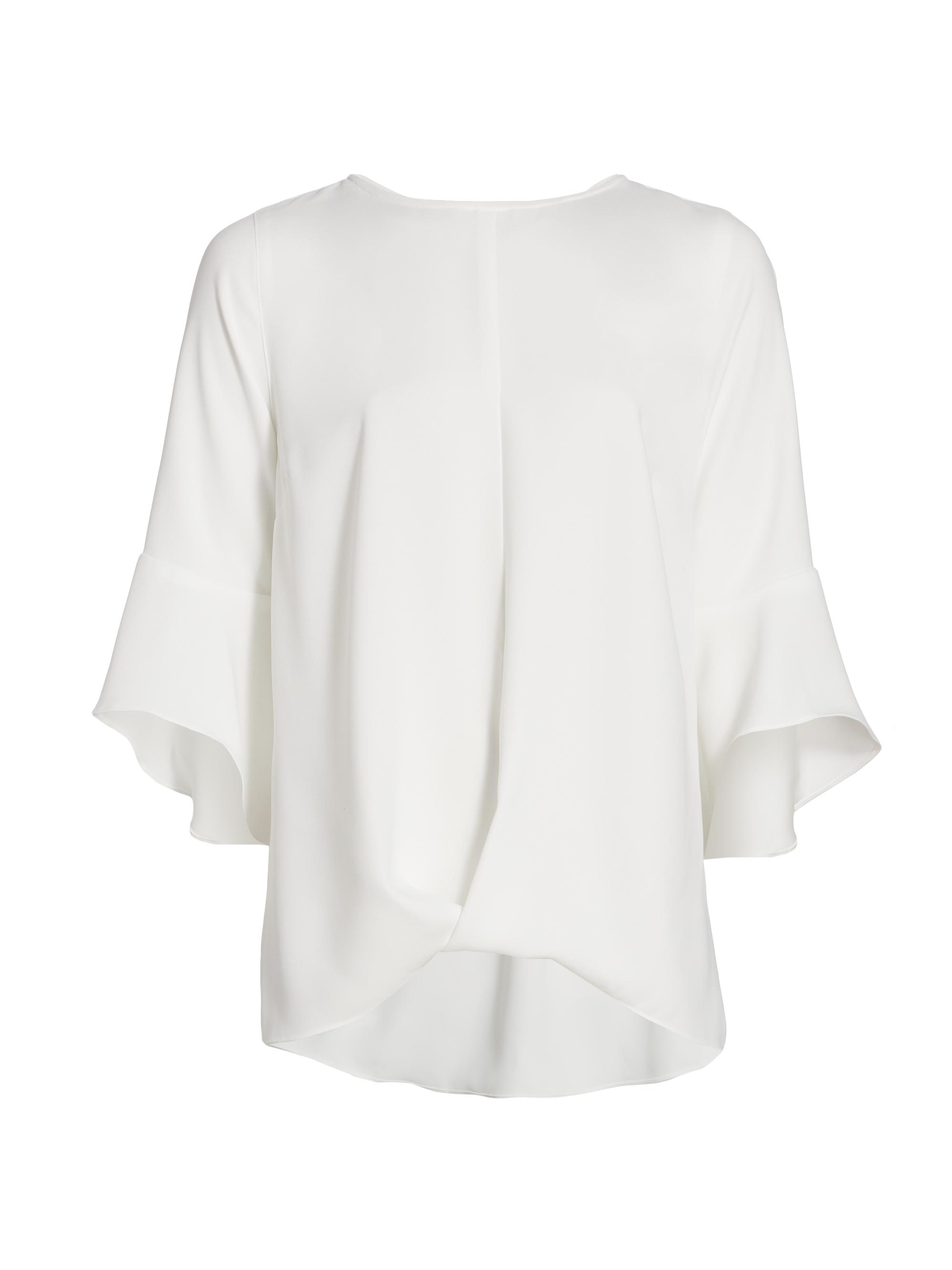 Caroline Rose Women's Crepe Suzette Twist Top - White