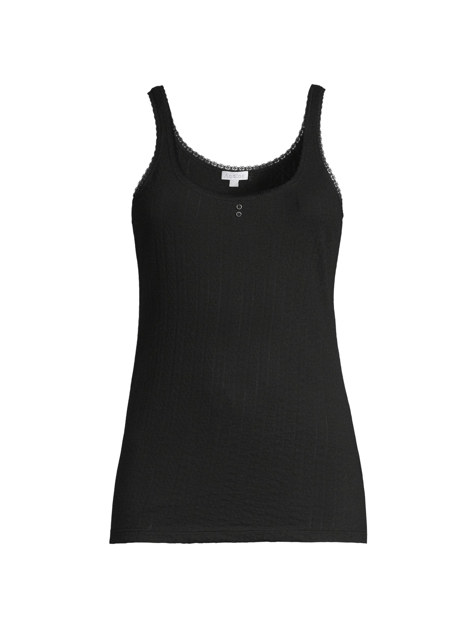 Andine Women's Amelie Pointelle Tank Top - Black