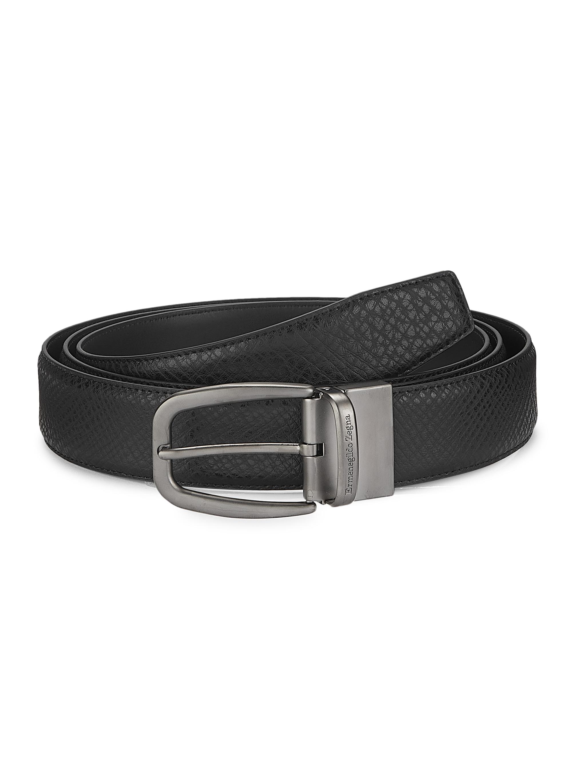 ZEGNA Men's Tailoring Core Leather Belt - Nero