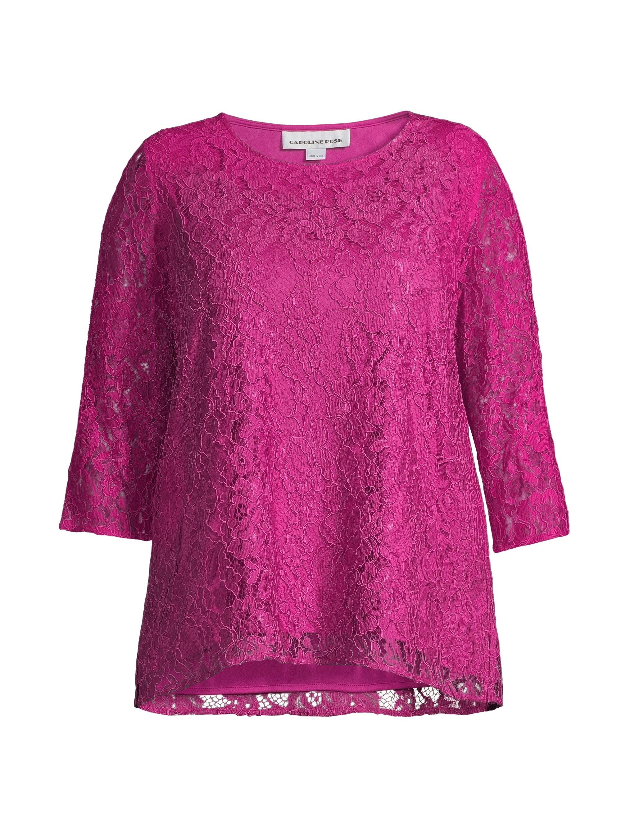 Caroline Rose Women's Flora Lace Relaxed-Fit Tunic - Black