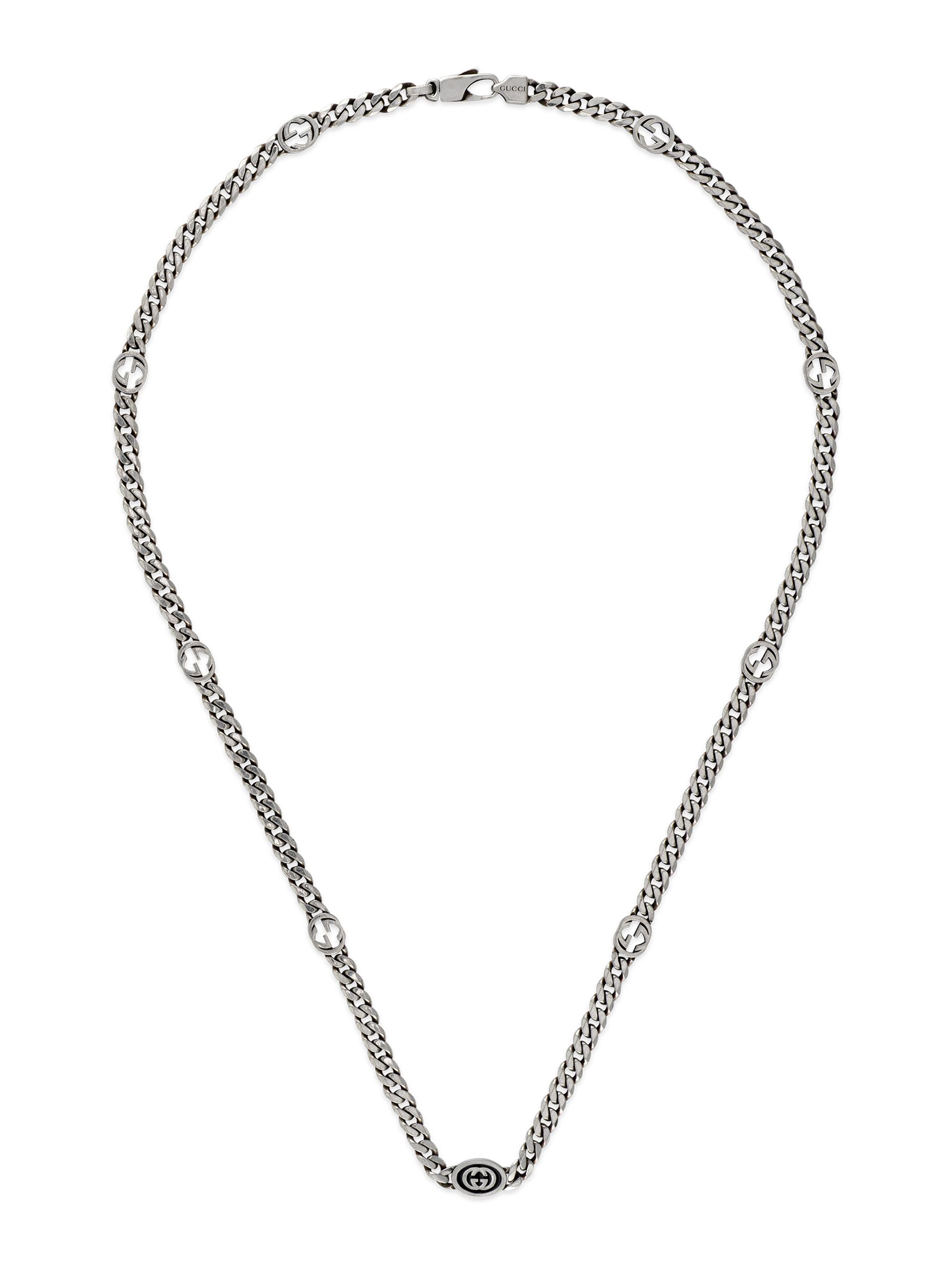 Gucci Men's Interlocking G Sterling Silver Gourmette Necklace - Silver
