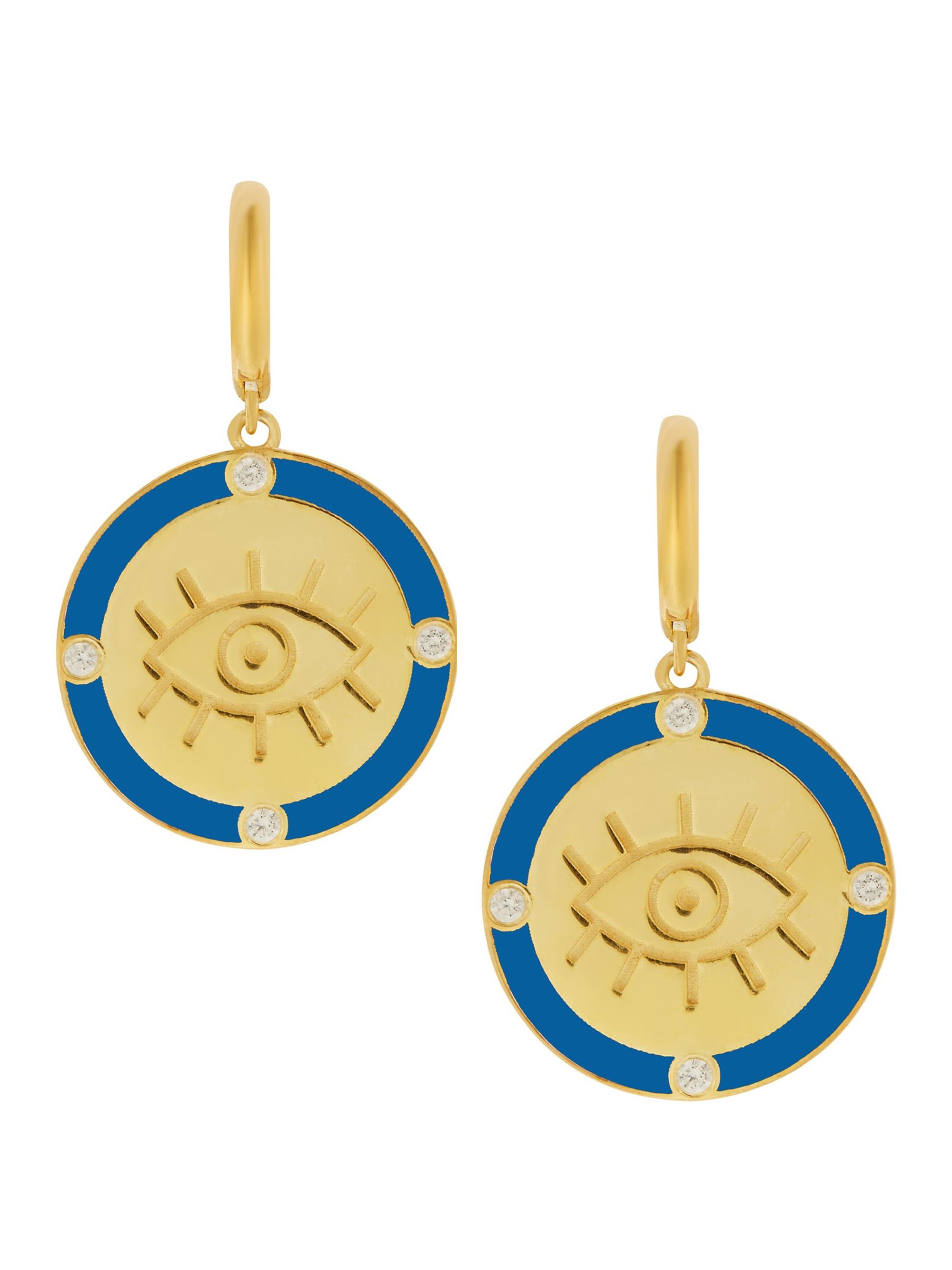 Eye M by Ileana Makri Women's Emily In Paris 18K Gold-Plated, Enamel & Zircon Eye Drop Earrings - Gold