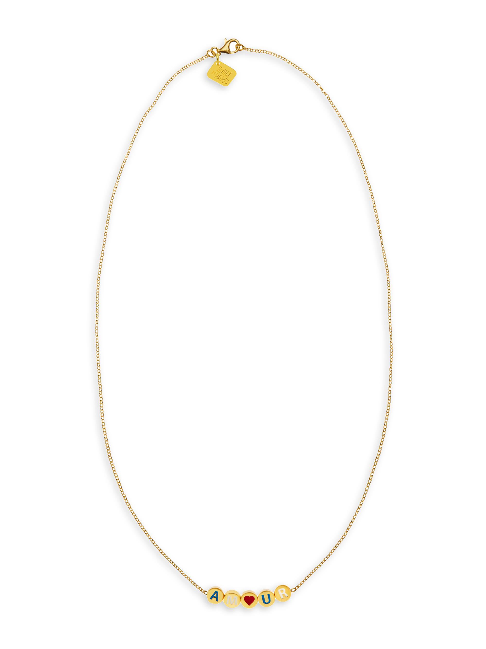 Eye M by Ileana Makri Women's Emily In Paris 18K Gold-Plated & Enamel'Amour'Necklace - Gold
