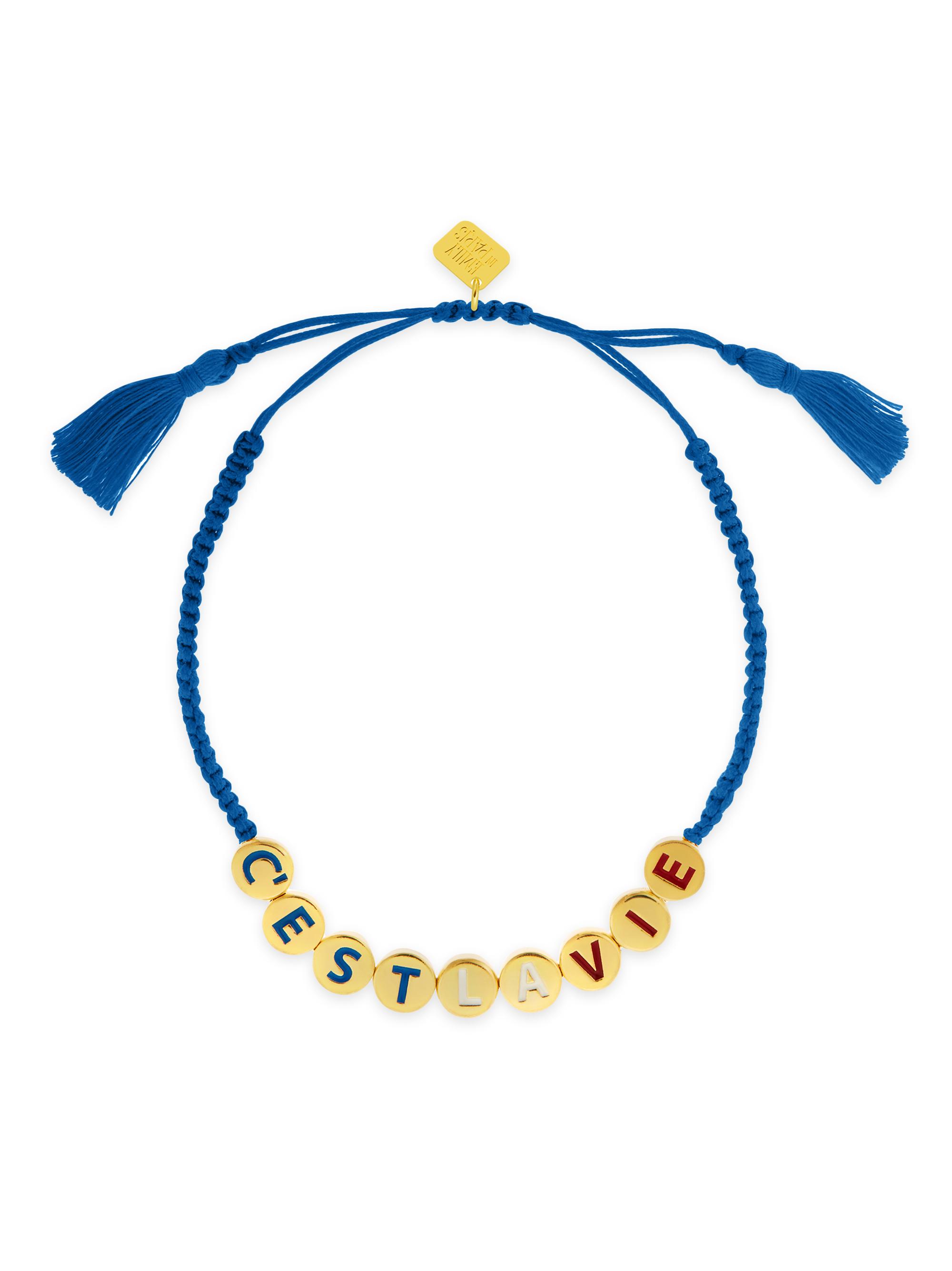 Eye M by Ileana Makri Women's Emily In Paris Cest La Vie 18K Gold-Plated Bead & Enamel Bracelet - Blue Multi