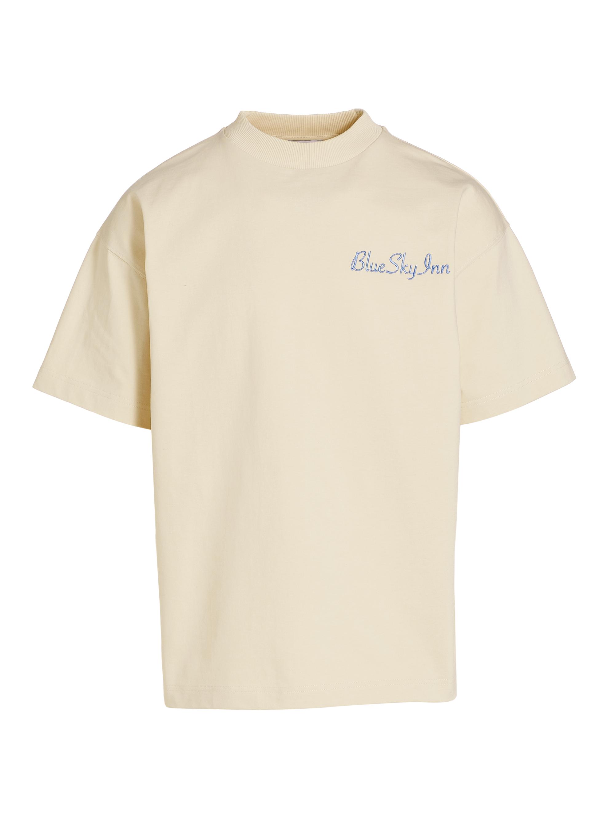 Blue Sky Inn Men's Logo Embroidered T-Shirt - Cream