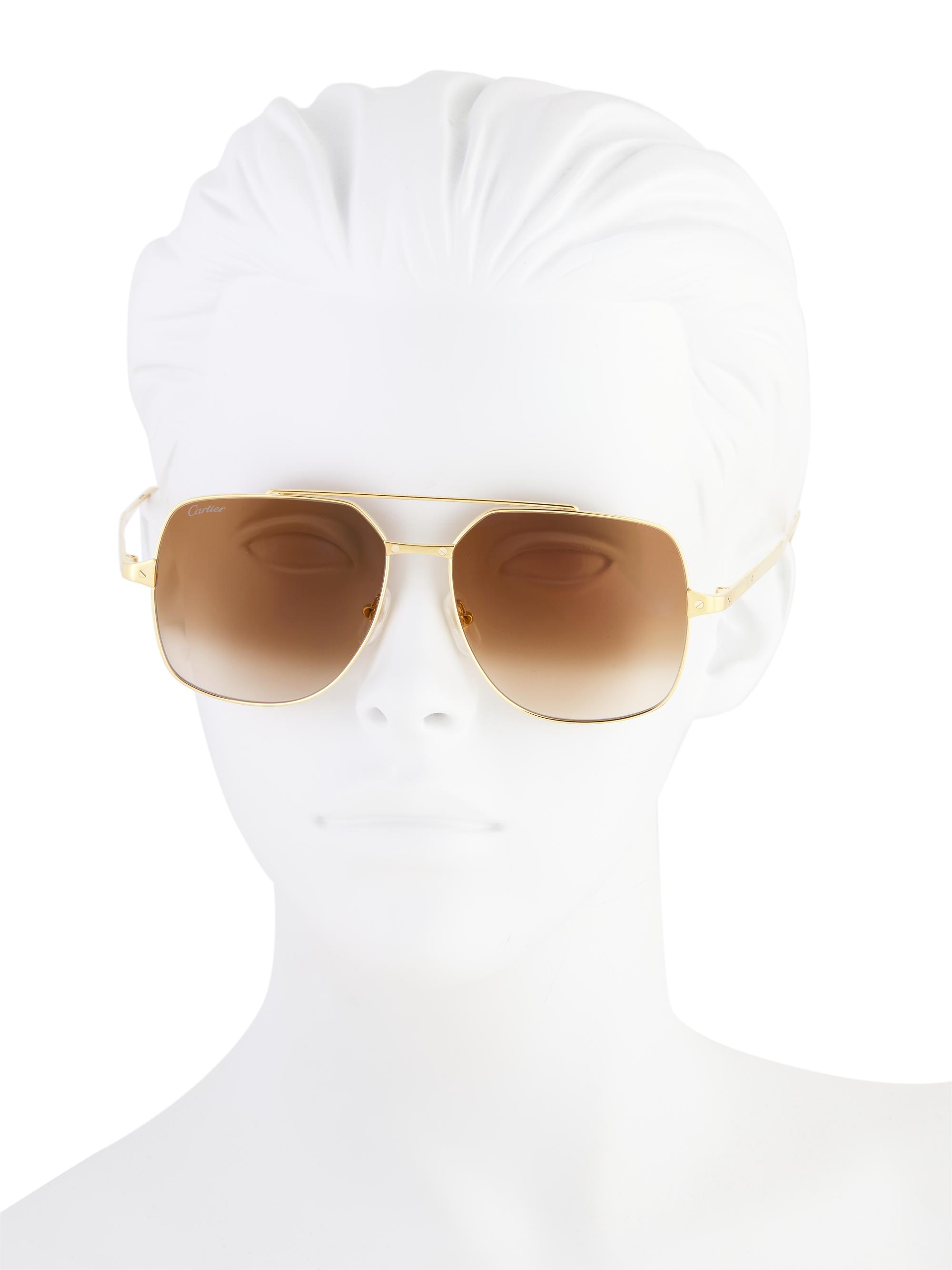 Cartier Santos De Cartier 58MM Square Sunglasses | Saks Fifth Avenue