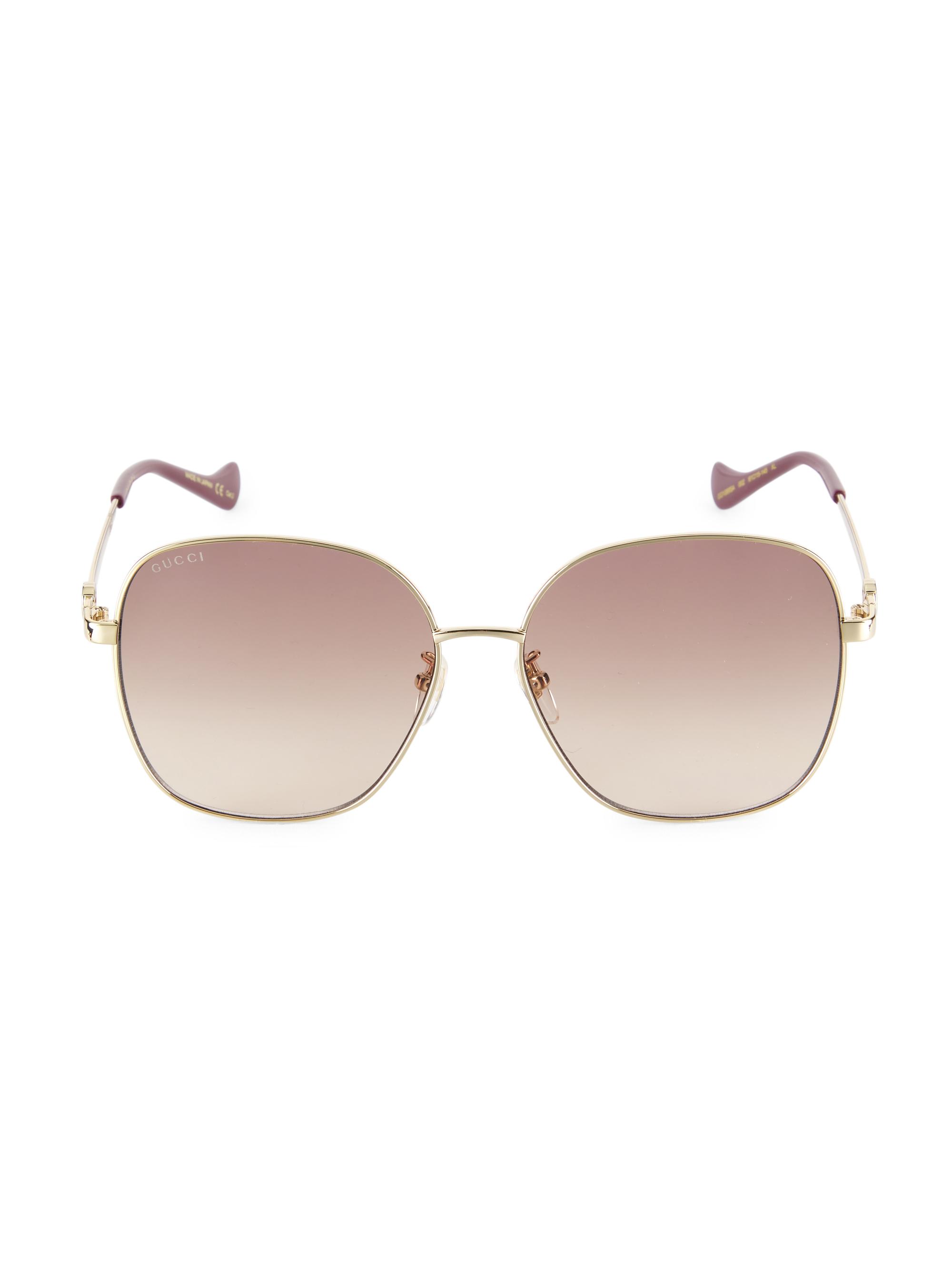 Gucci Women's Cut Out 61MM Square Sunglasses - Gold