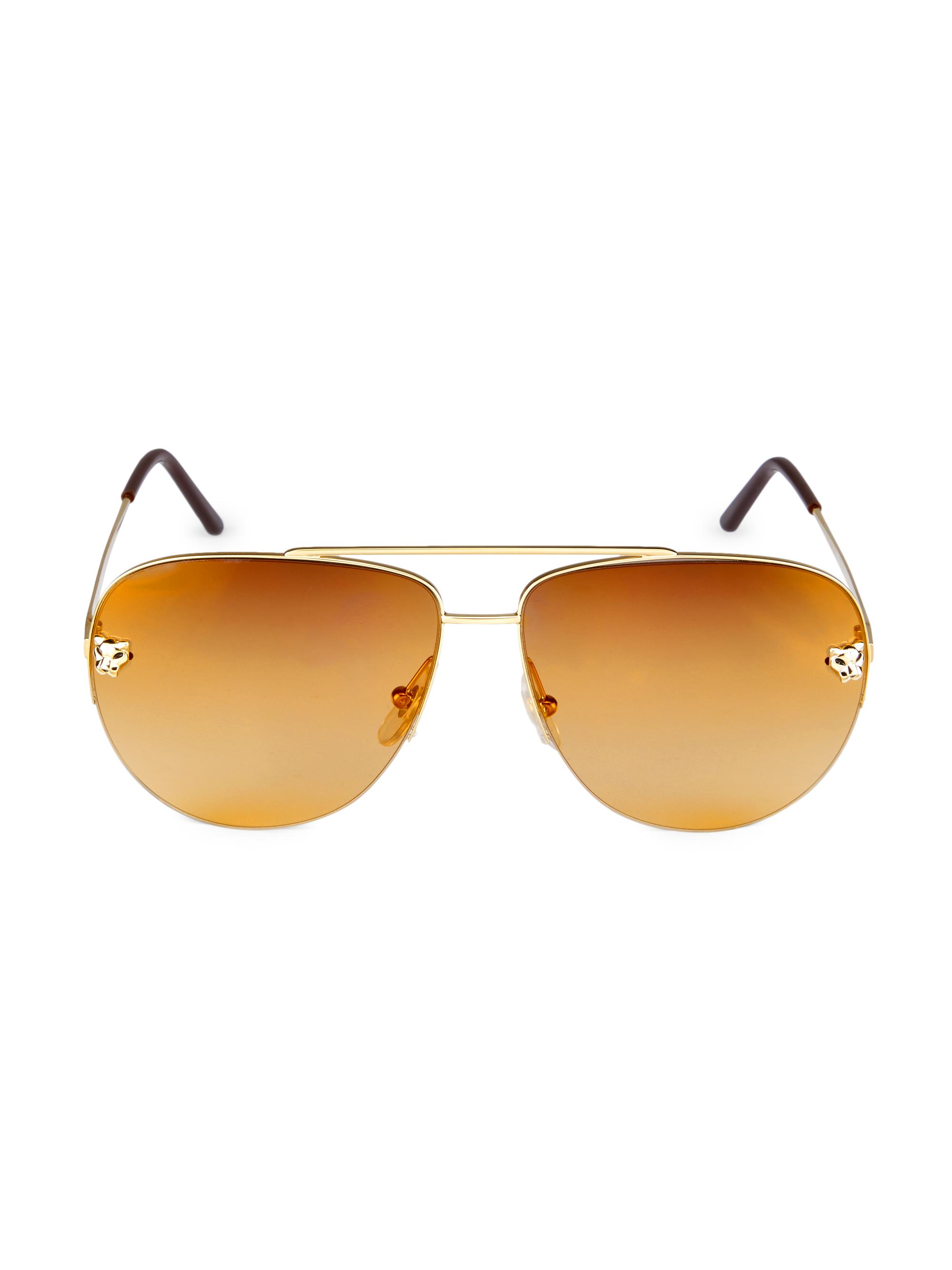 Cartier ゴールド アビエーターサングラス Cartier Aviator Sunglasses Solid 18K Yellow Gold Polarized Flash