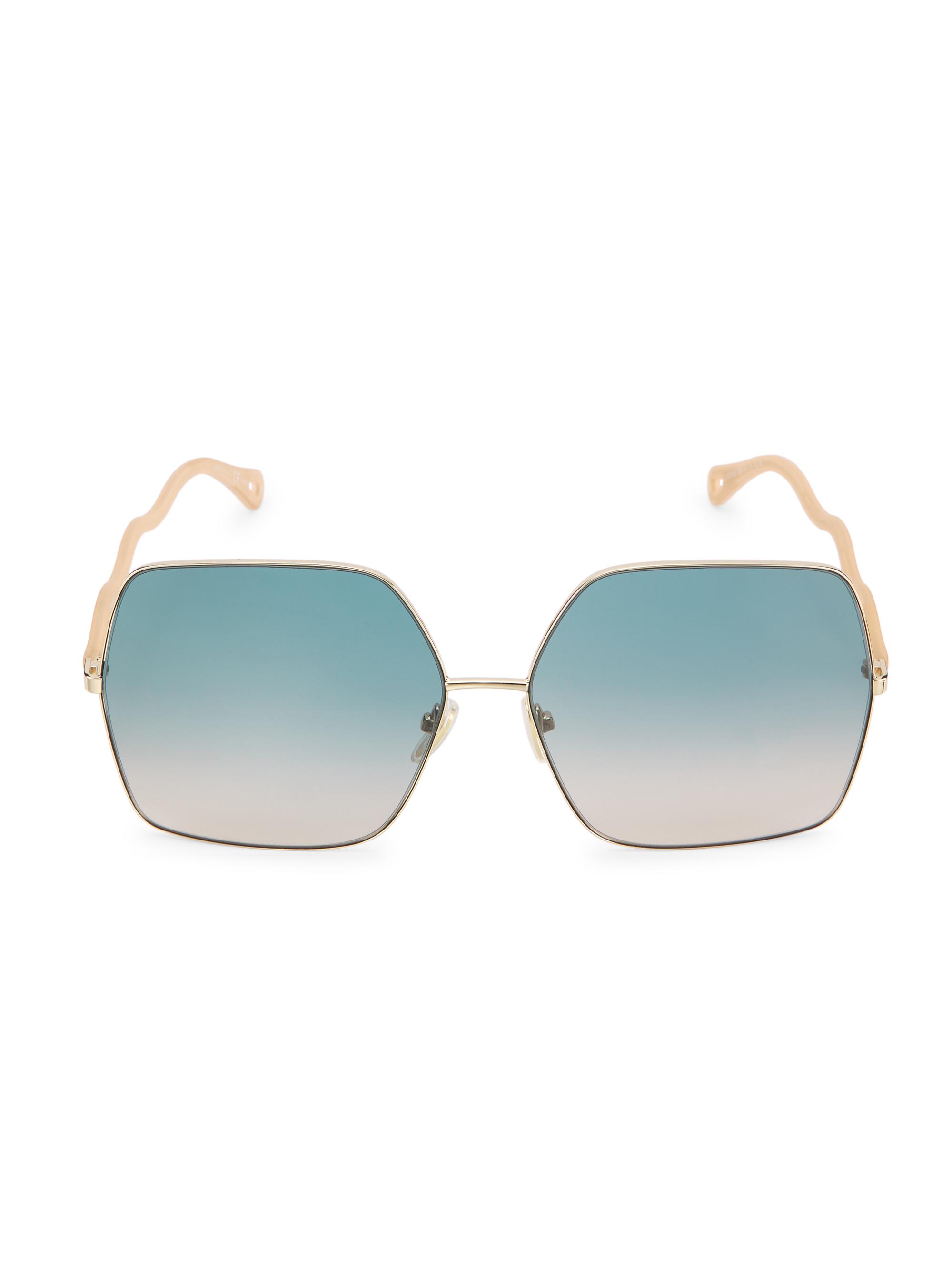 Chloé Women's Noore 64MM Square Sunglasses - Gold