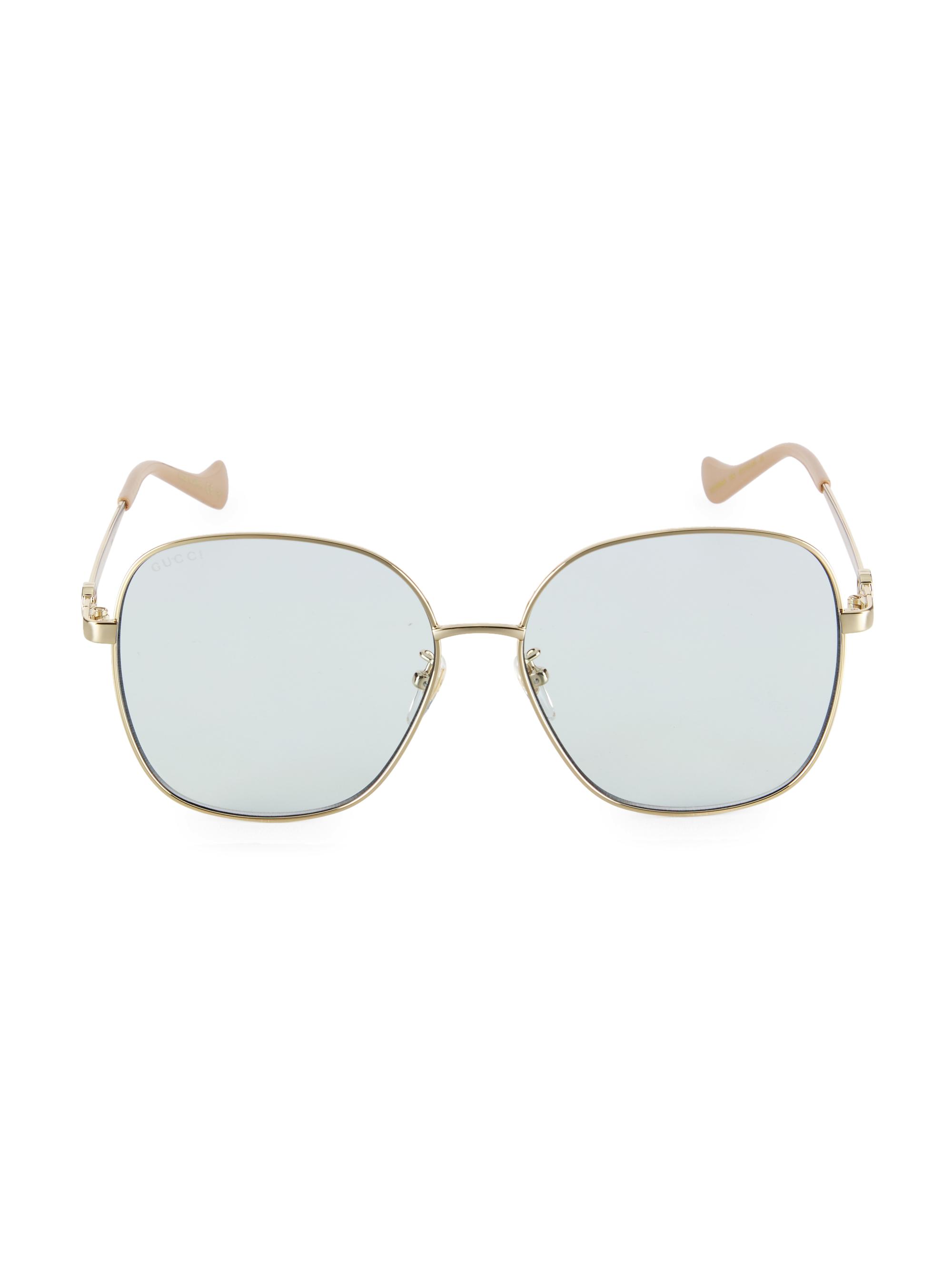 Gucci Women's Cut Out 61MM Square Sunglasses - Gold