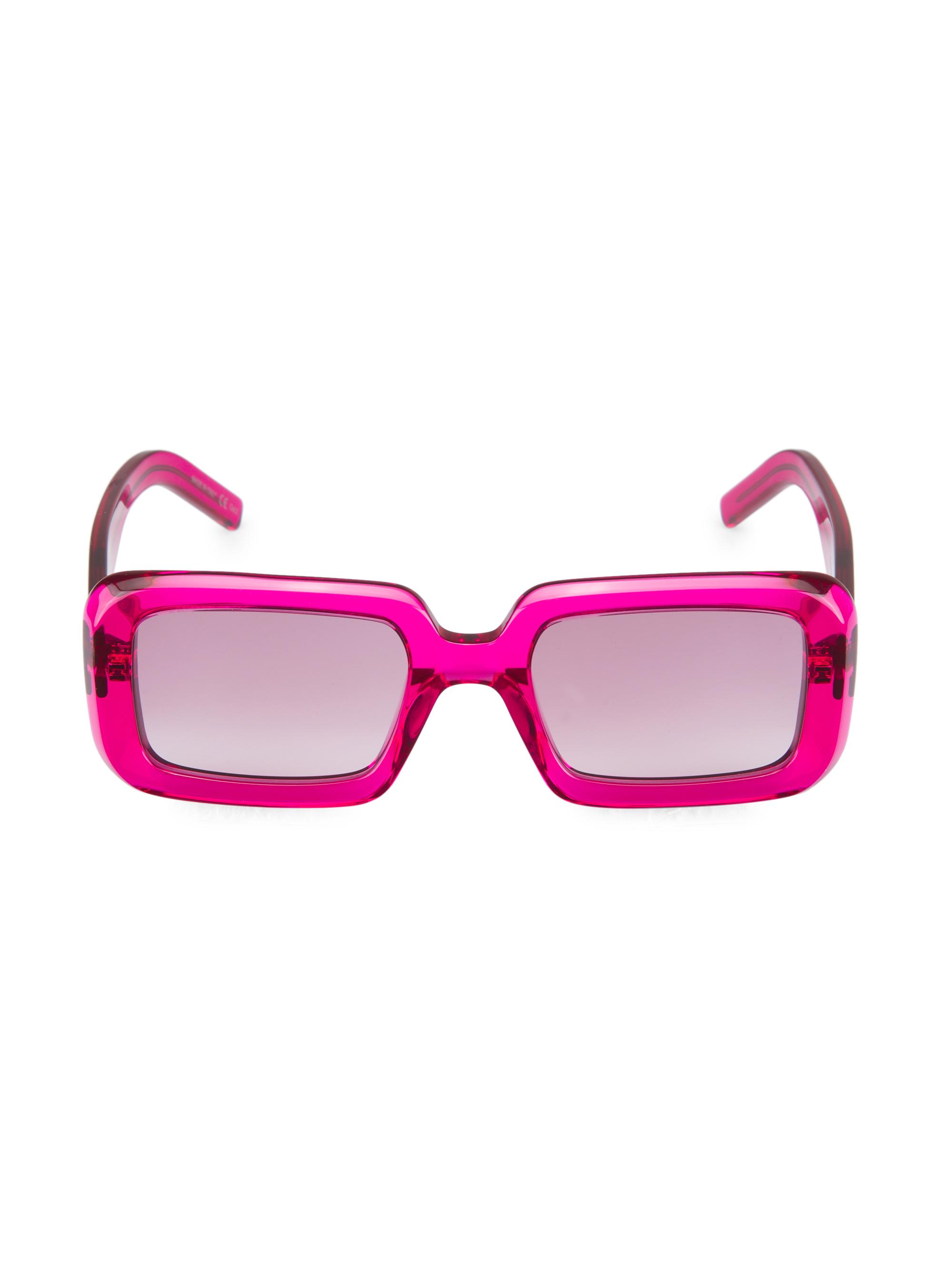 Saint Laurent Women's 52MM Rectangular Sunglasses - Pink