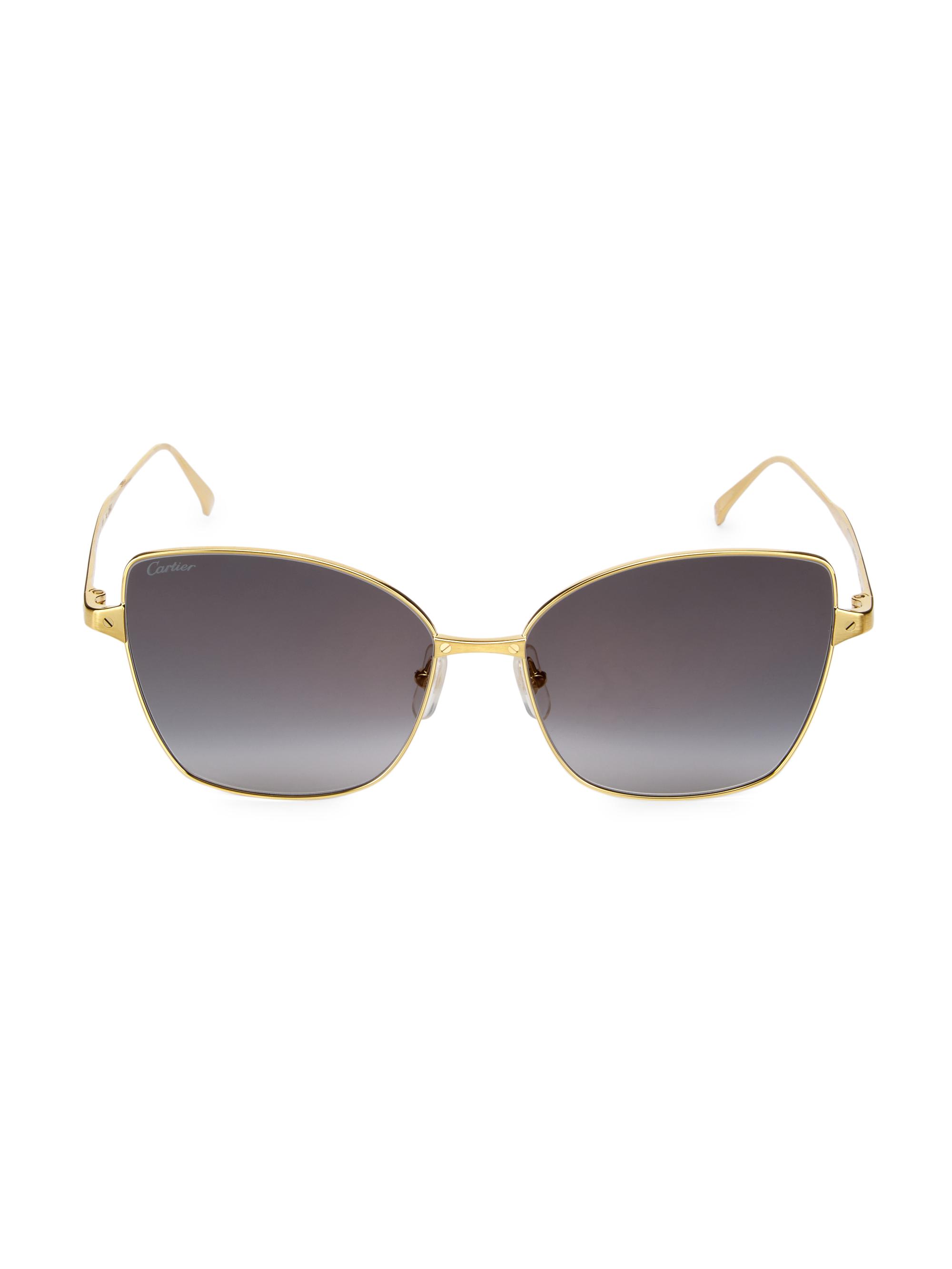 Cartier Women's Santos De  59MM Cat-Eye Sunglasses - Gold