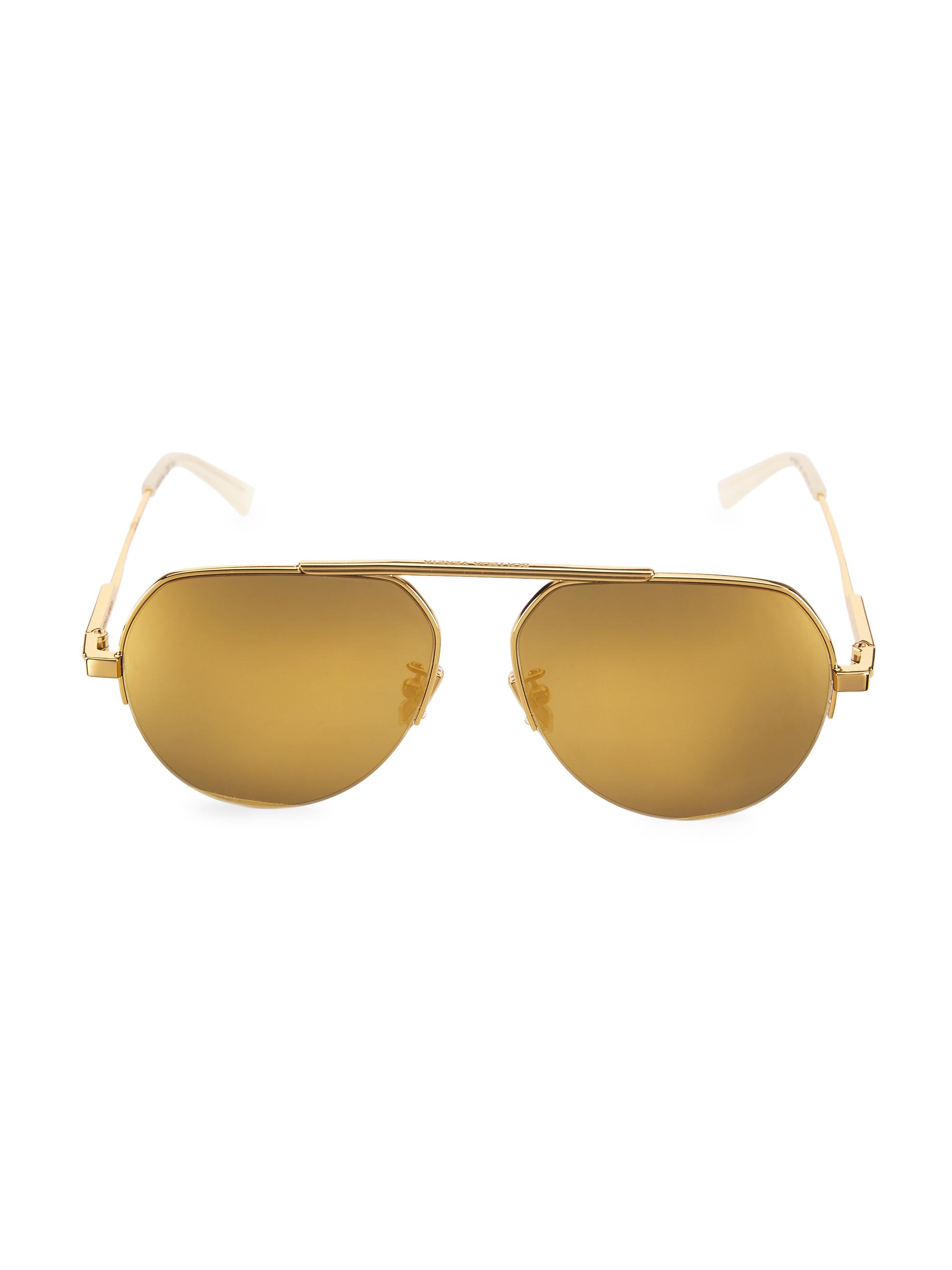 Bottega Veneta Women's Minimalist 58MM Pilot Sunglasses - Gold