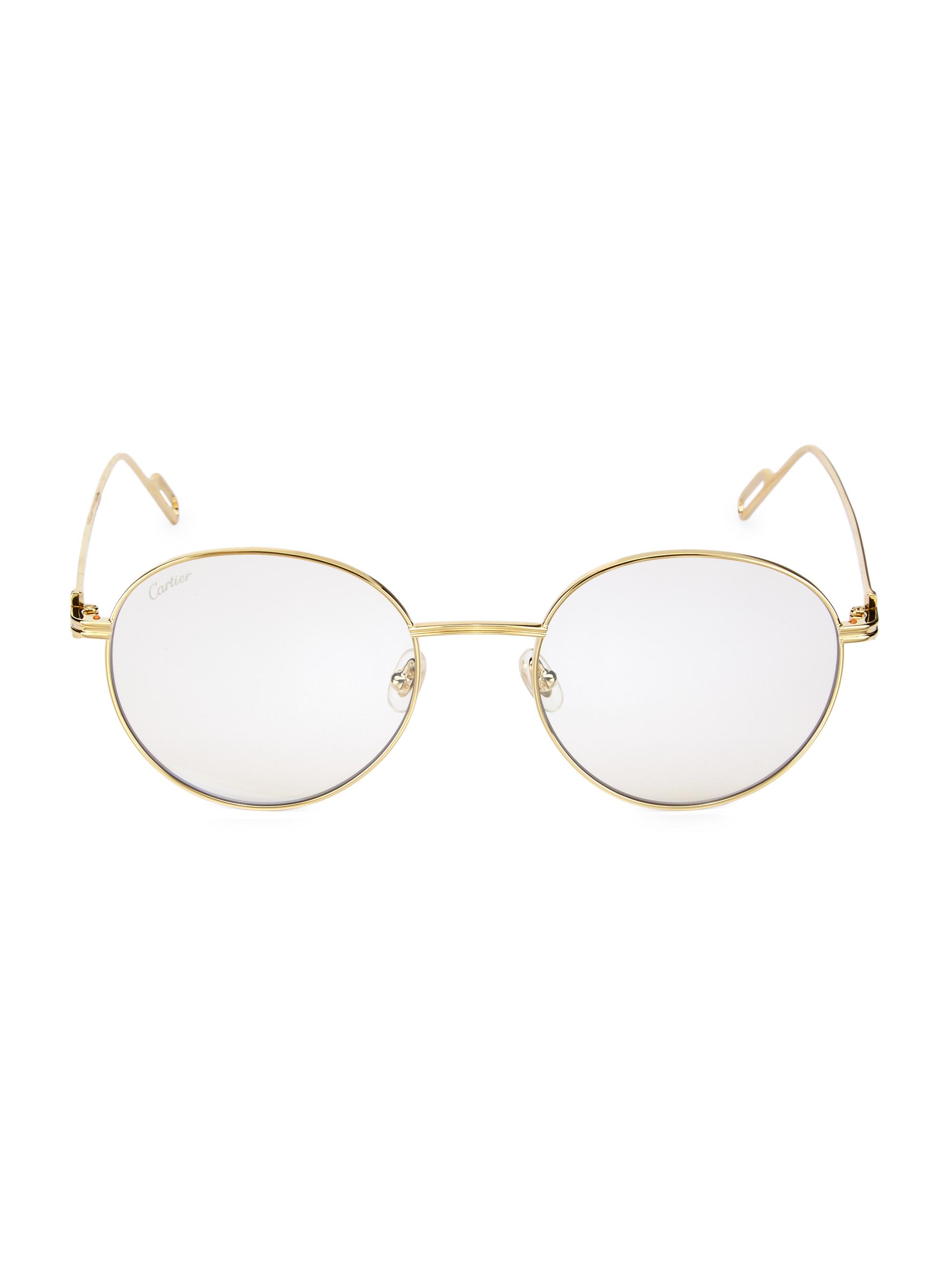 Cartier Women's 53MM Round Sunglasses - Gold