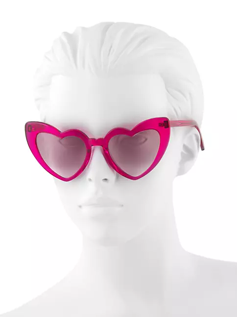 White Loulou heart-shaped acetate sunglasses, Saint Laurent