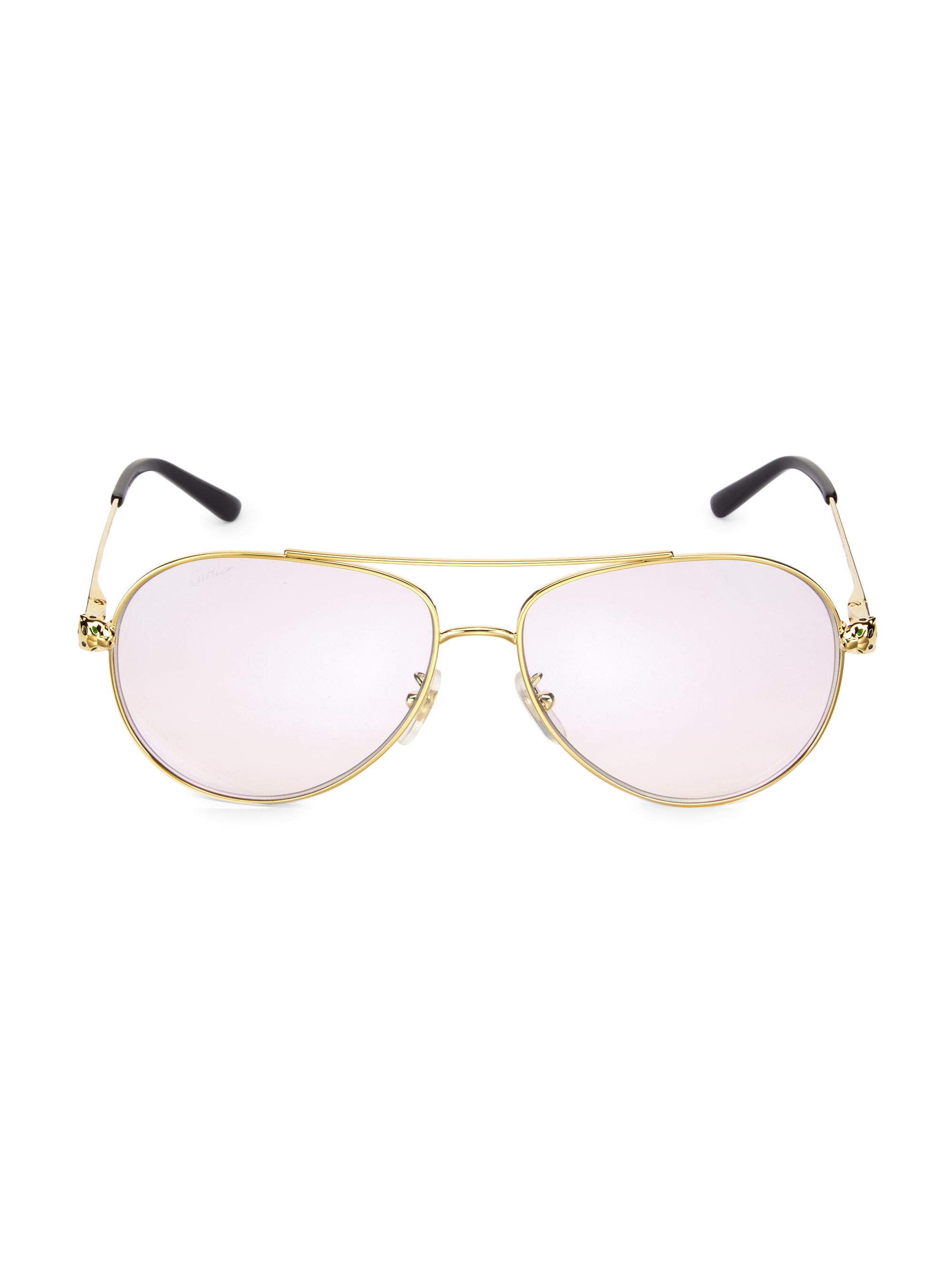 Cartier Women's 61MM Aviator Sunglasses - Gold