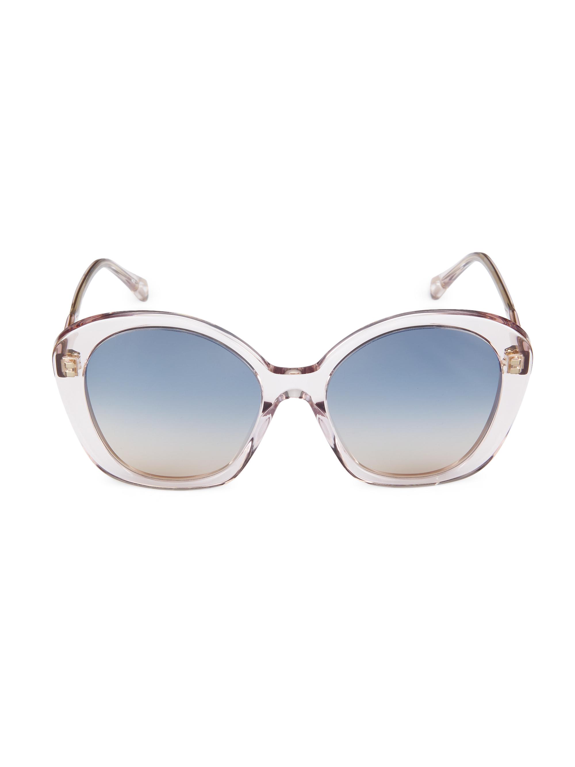 Chloé Women's Xena 55MM Geometric Sunglasses - Pink