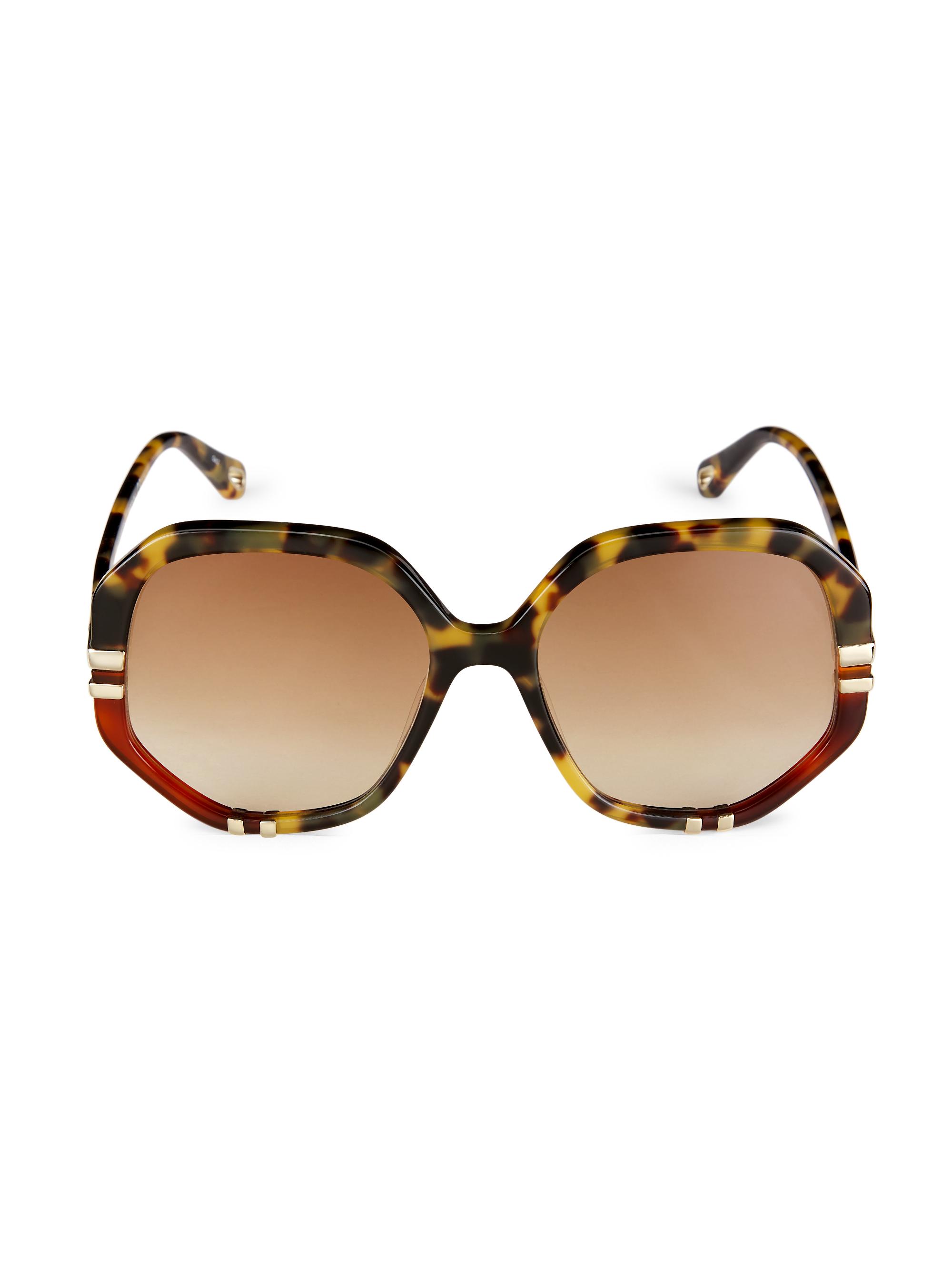 Chloé Women's West 58MM Geometric Sunglasses - Havana