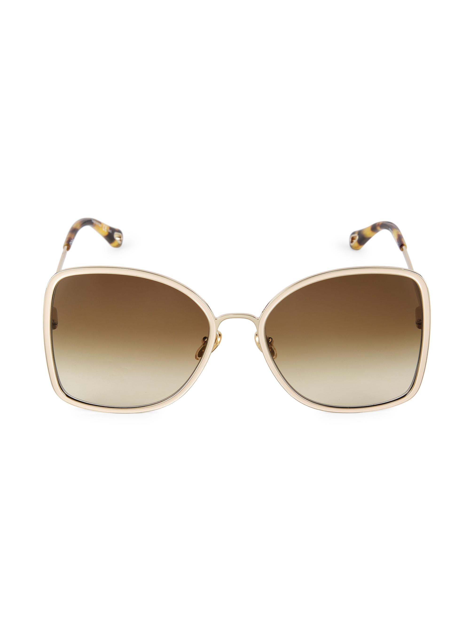 Chloé Women's Vitto 60MM Square Sunglasses - Gold