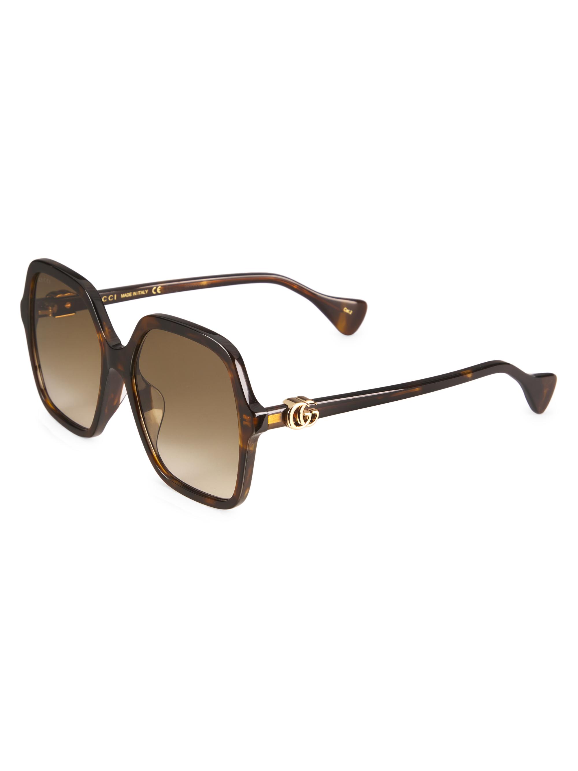 Gucci 57MM Rectangular Sunglasses | Saks Fifth Avenue