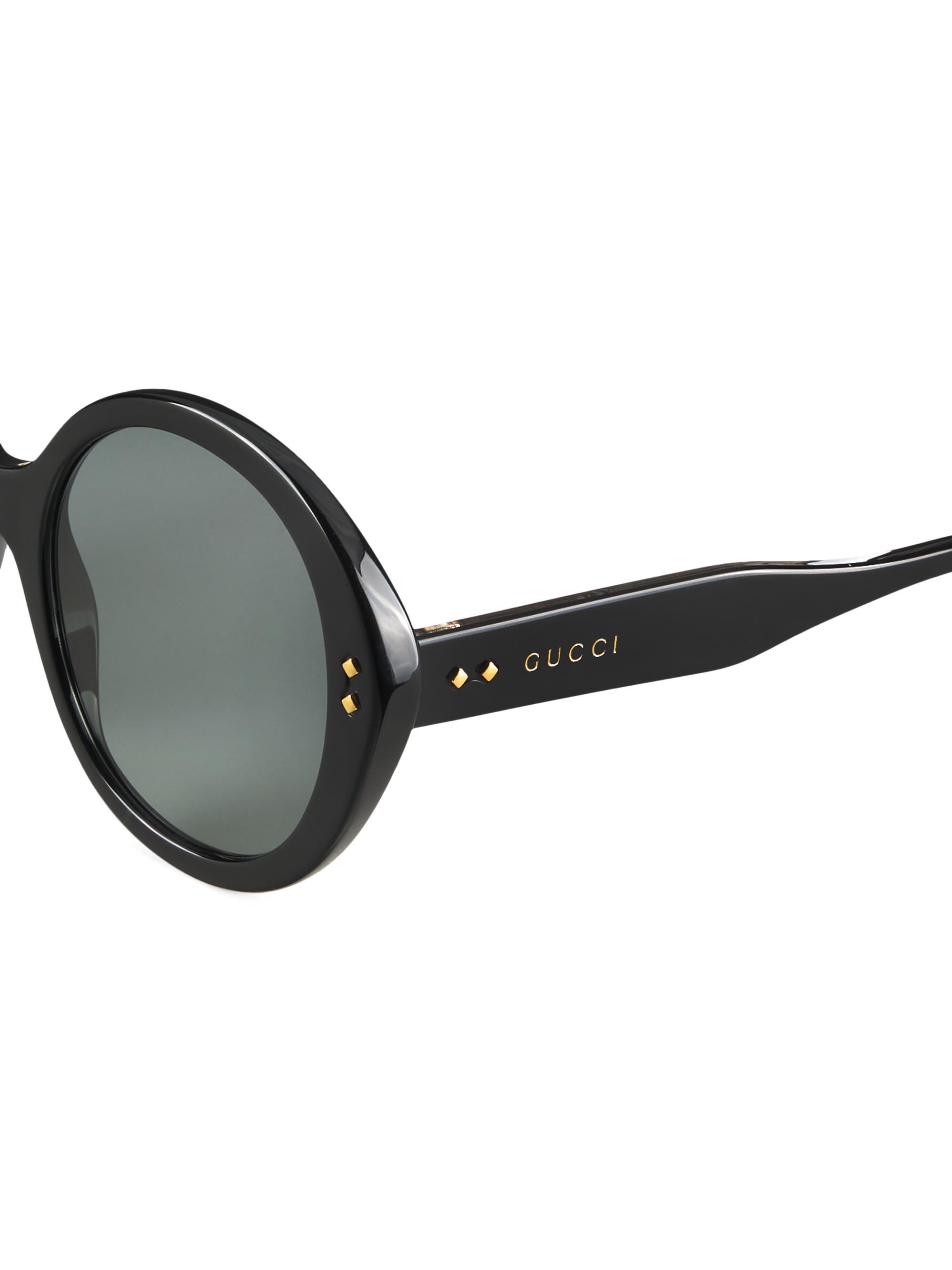 Gucci 54mm Round Sunglasses  Dark Lenses Gucci Fashion Show Round Sunglasses, 54mm | Bloomingdale main image 2