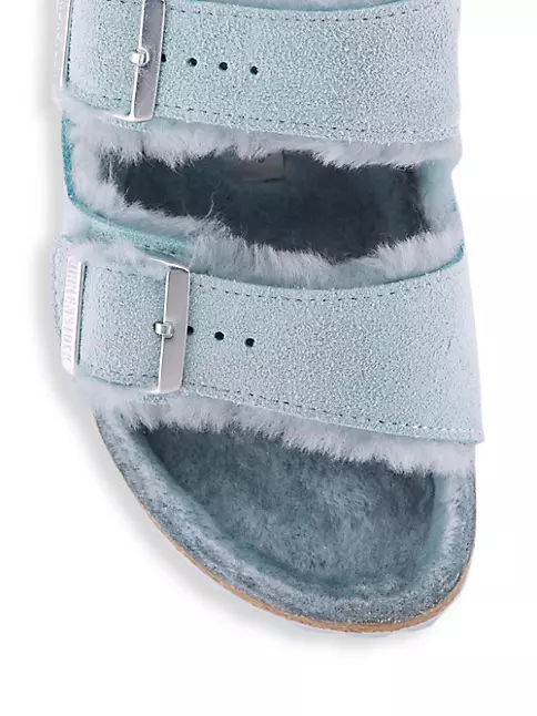 Arizona Shearling Suede Leather Light Blue