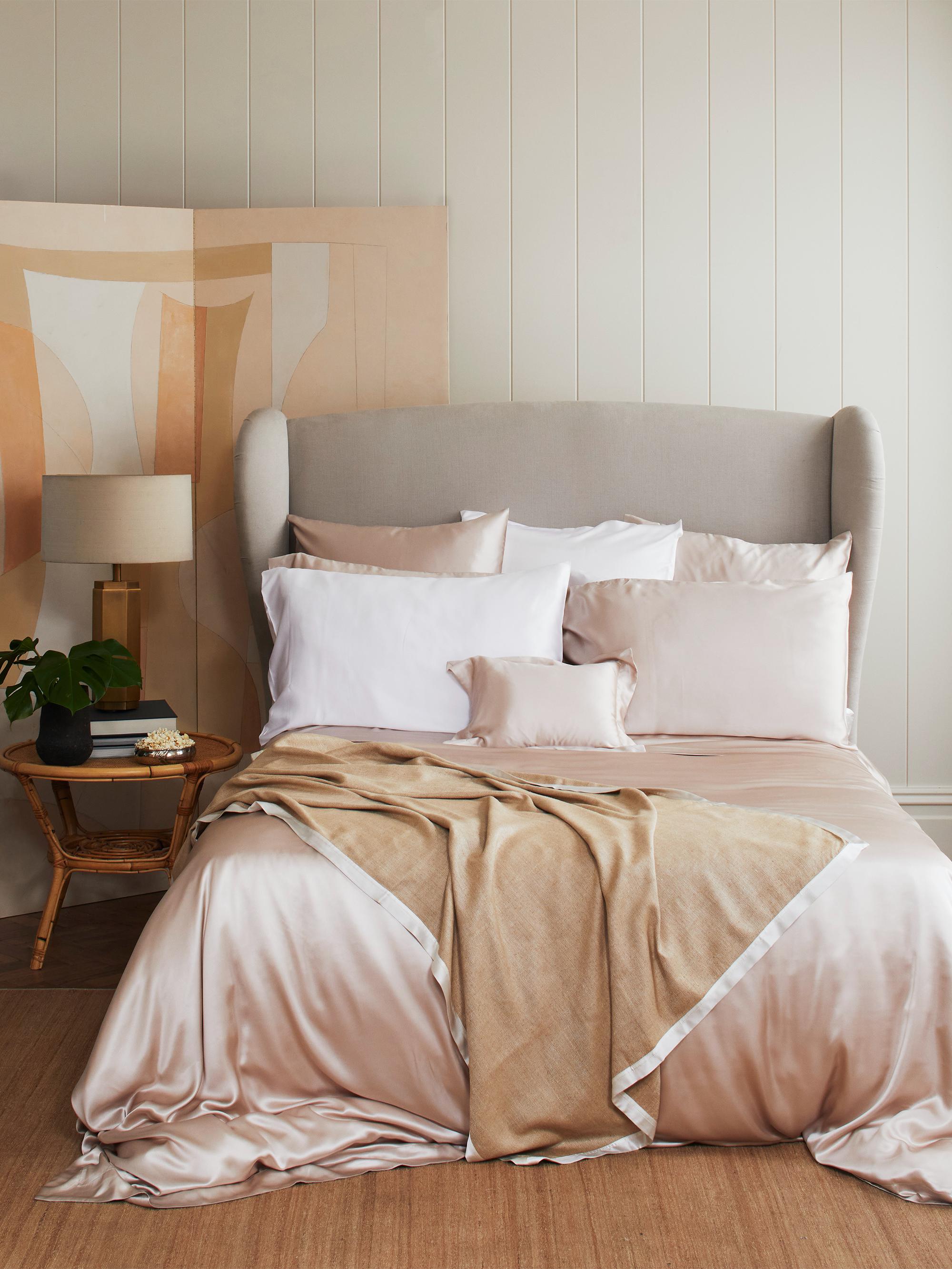 Gingerlily Signature Silk Duvet Cover & Sham Collection - Nude European