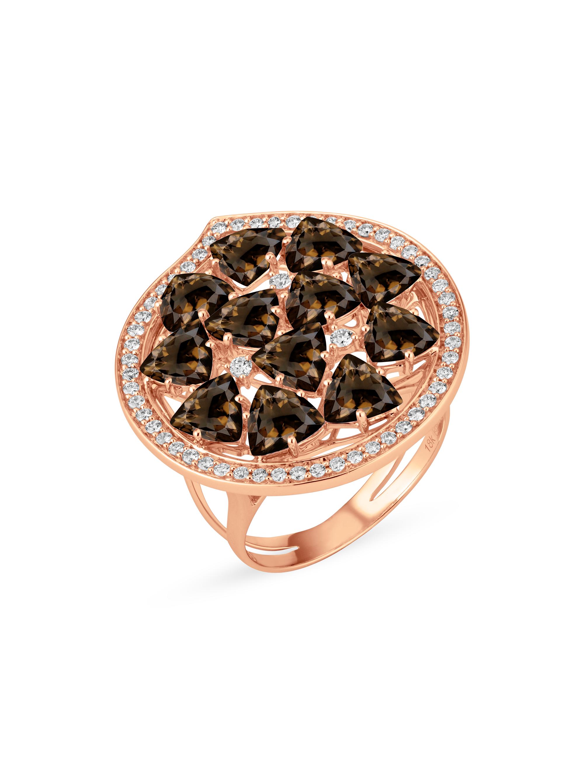 Hueb Women's Mirage 18K Rose Gold, Smoky Quartz & 0.25 TCW Diamond Ring - Rose Gold