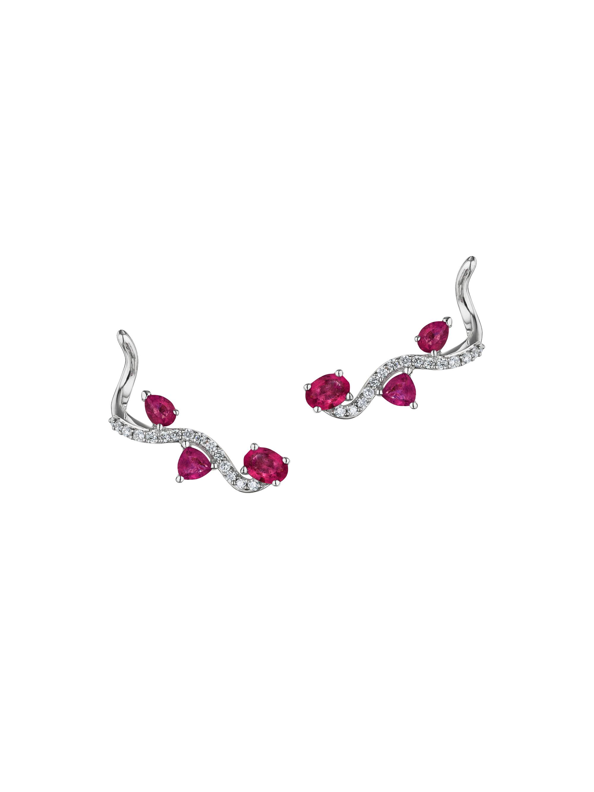 Hueb Women's Mirage 18K White Gold, Rubies & 0.27 TCW Diamond Earrings - White Gold