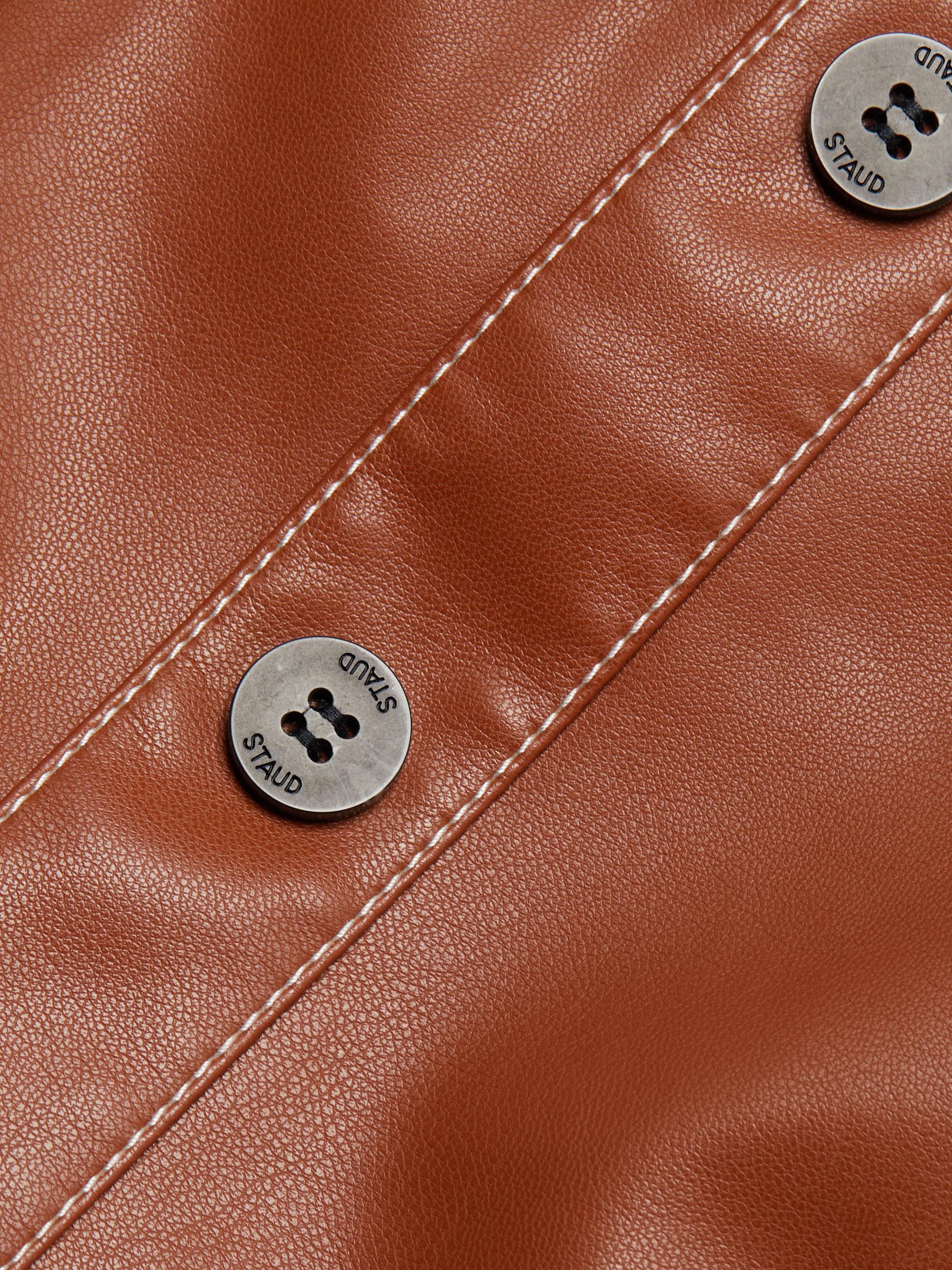 orange faux leather dress HighC Faux Leather Free-Hand Painted Dress – KarenTracey Designs main image 1
