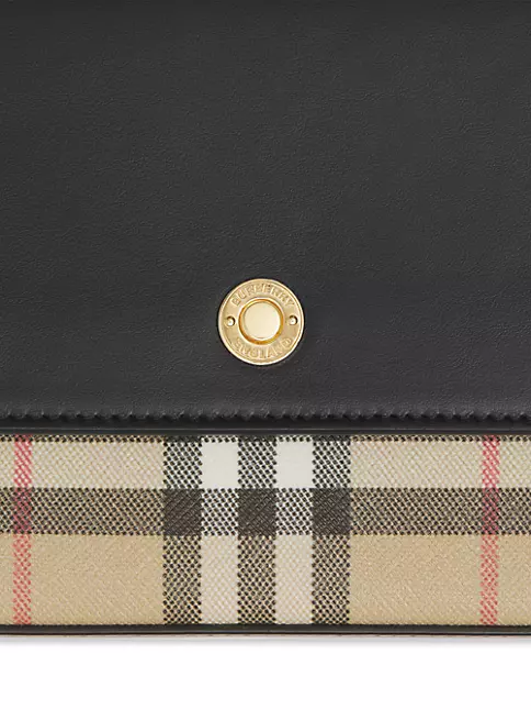 Burberry Leather Vintage Check Panel Belt
