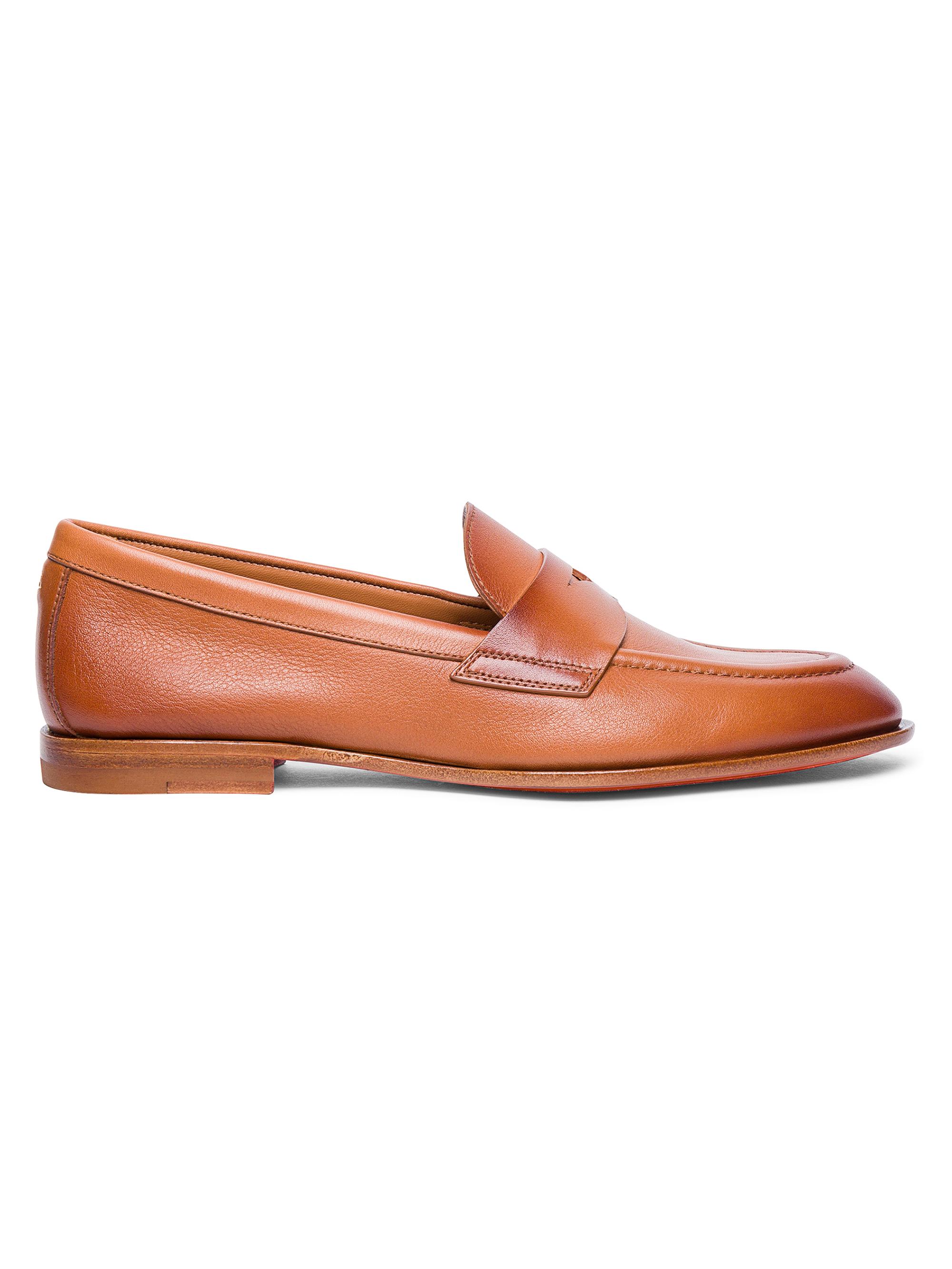 Santoni Women's Famed Leather Penny Loafers - Light Brown