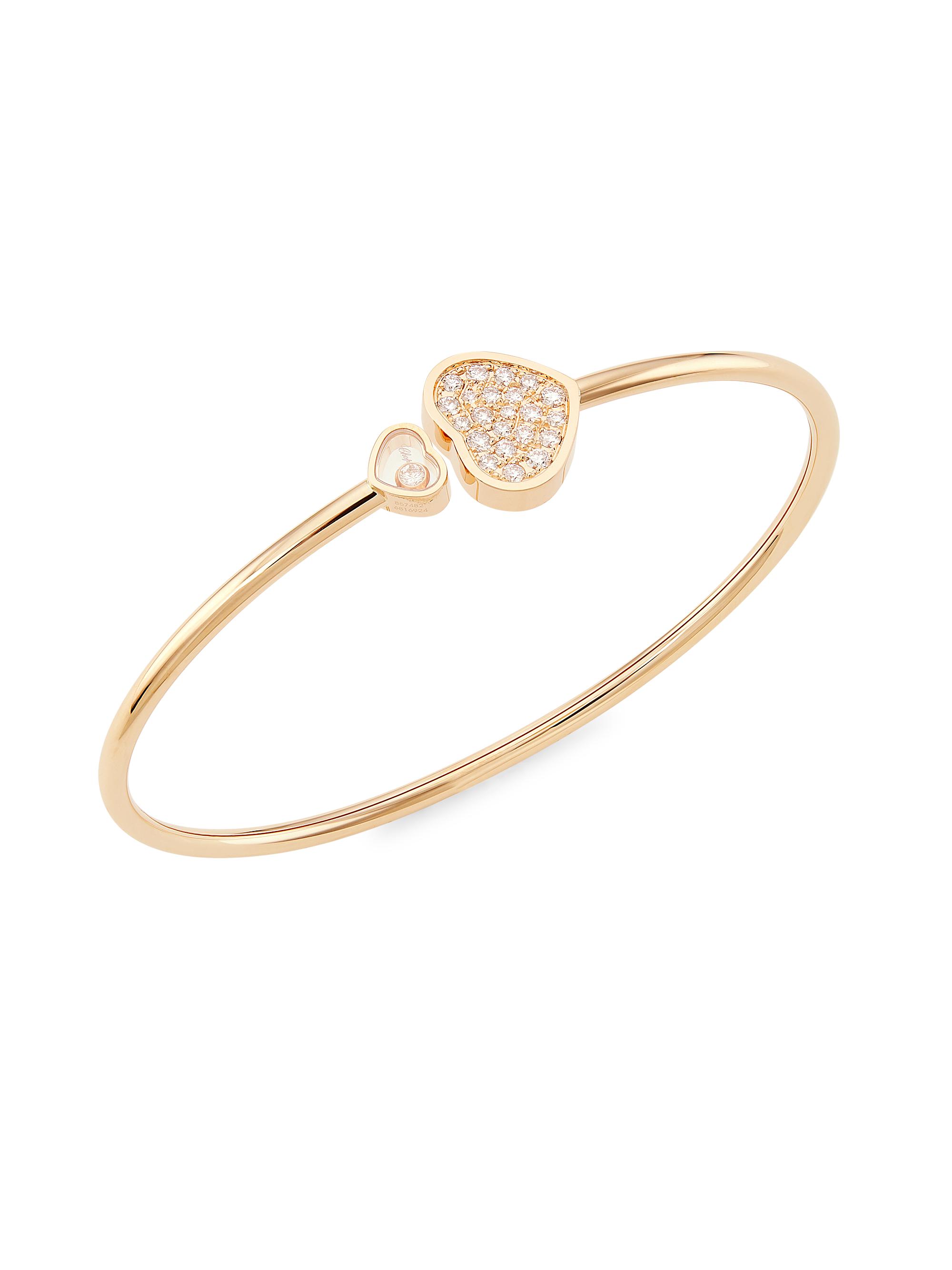 Chopard Women's Happy Hearts 18K Rose Gold & Diamond Bangle