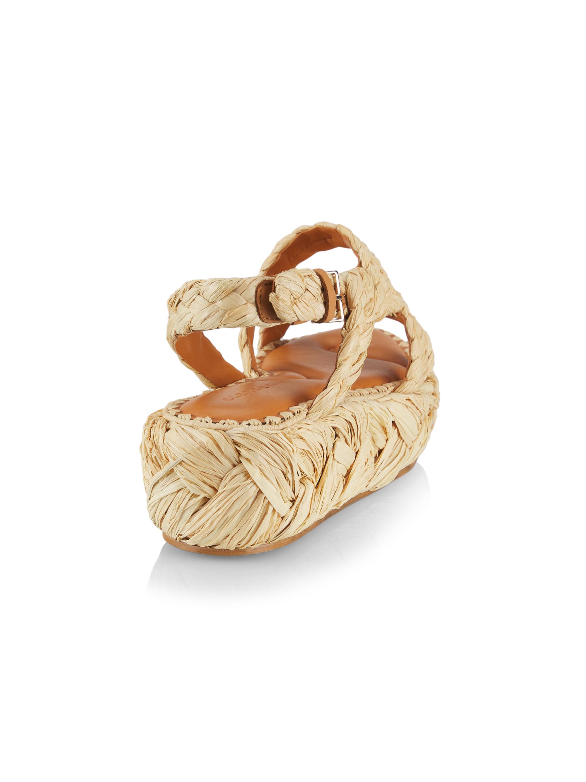 Clergerie Antona Raffia Flatform Slingback Sandals | Saks Fifth Avenue