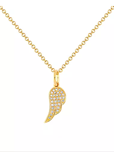 14K Gold & Diamond Angel Wing Necklace