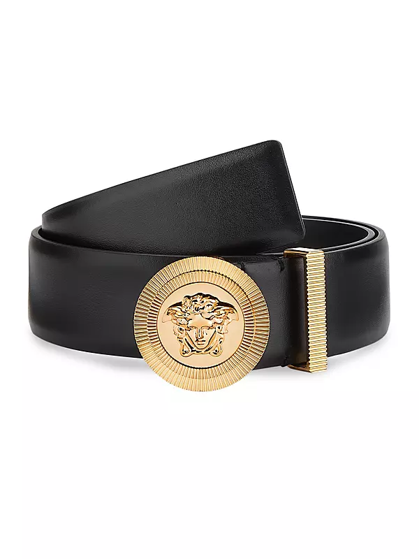 Shop Versace Medusa Biggie Leather Belt