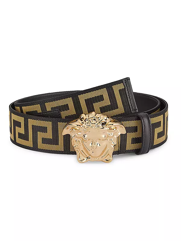 Shop Versace La Medusa Leather Belt