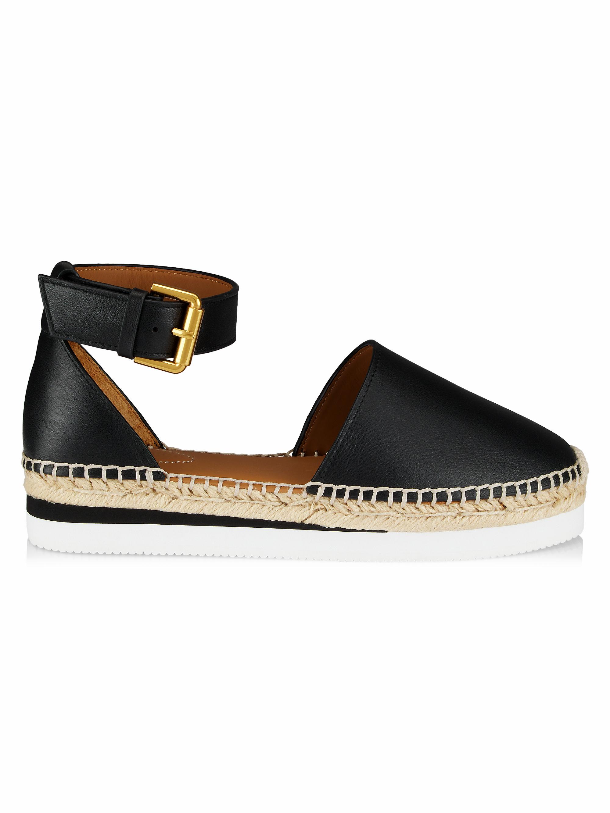 See by Chloé Women's Glyn Leather Espadrilles - Black