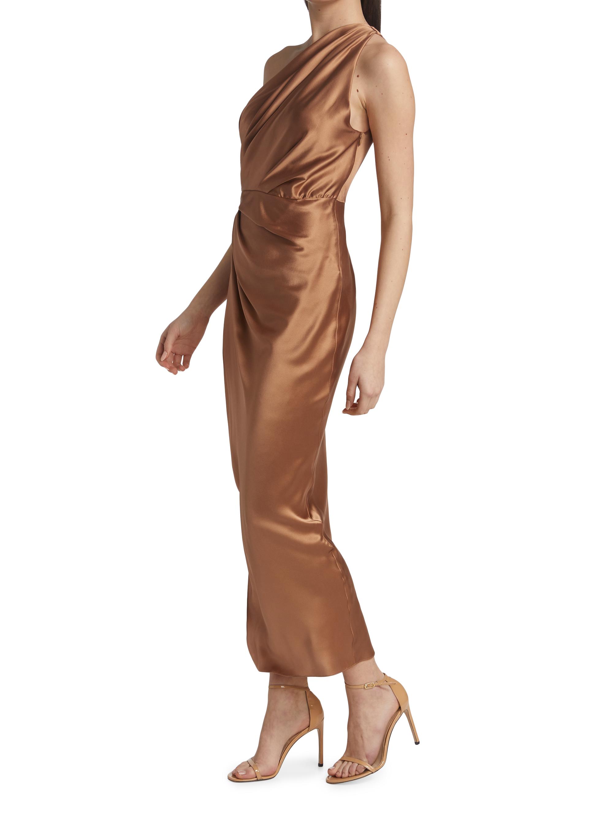The Sei Asymmetric Draped Silk Satin Dress | Saks Fifth Avenue
