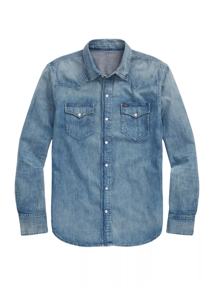 Shop Polo Ralph Lauren Icon Western Denim Shirt | Saks Fifth Shop Polo Ralph Lauren Icon Western Denim Shirt | Saks Fifth