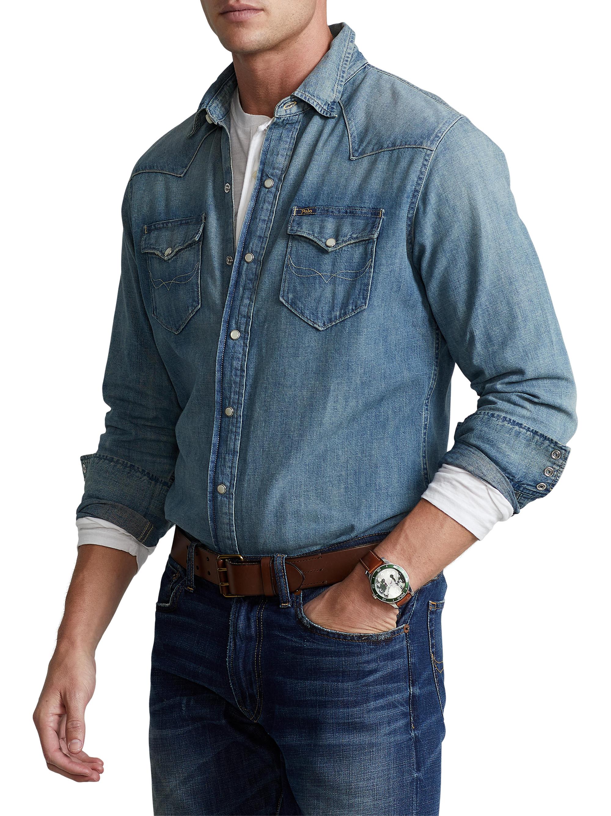 Polo Ralph Lauren Icon Western Denim Shirt | Saks Fifth Avenue