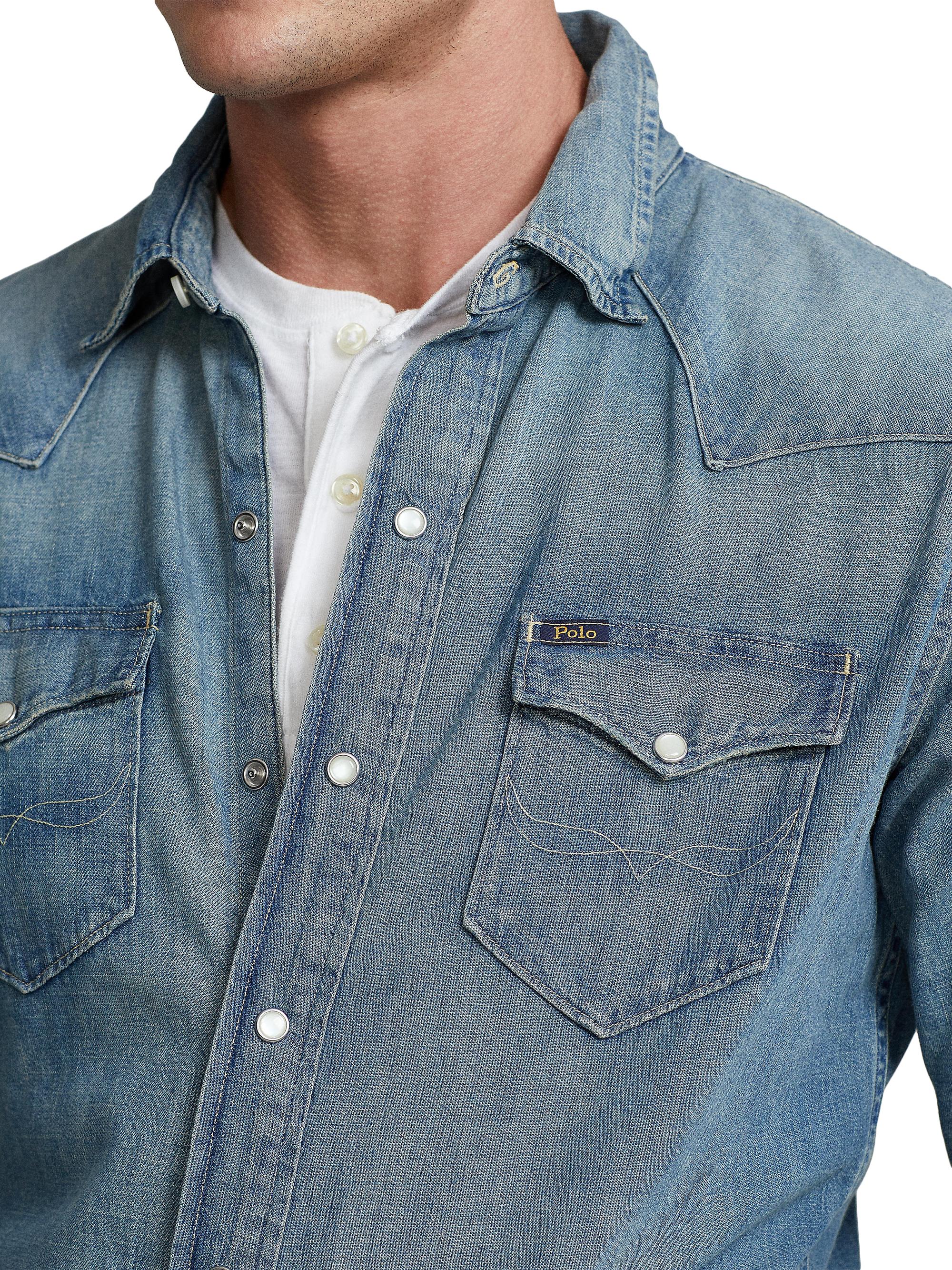Polo Ralph Lauren Icon Western Denim Shirt | Saks Fifth Avenue