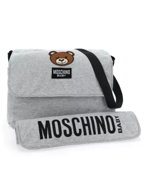 Moschino Baby Black Printed Changing Bag amp; Mat Set